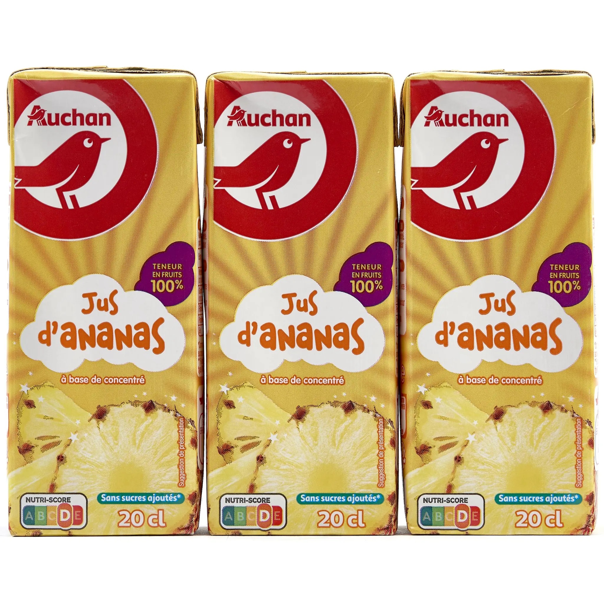 AUCHAN Jus d'ananas à base de concentré briquettes