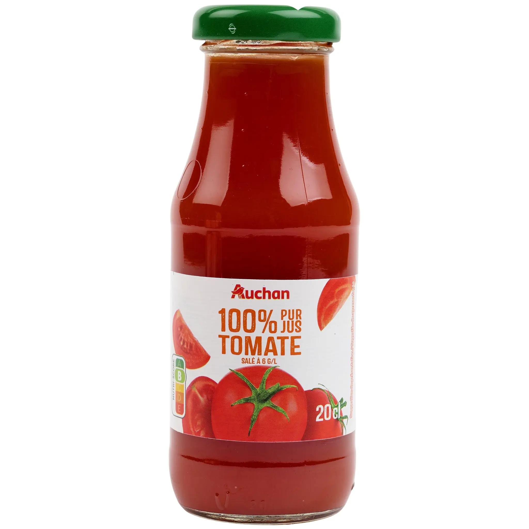 AUCHAN Jus de tomate bouteille en verre