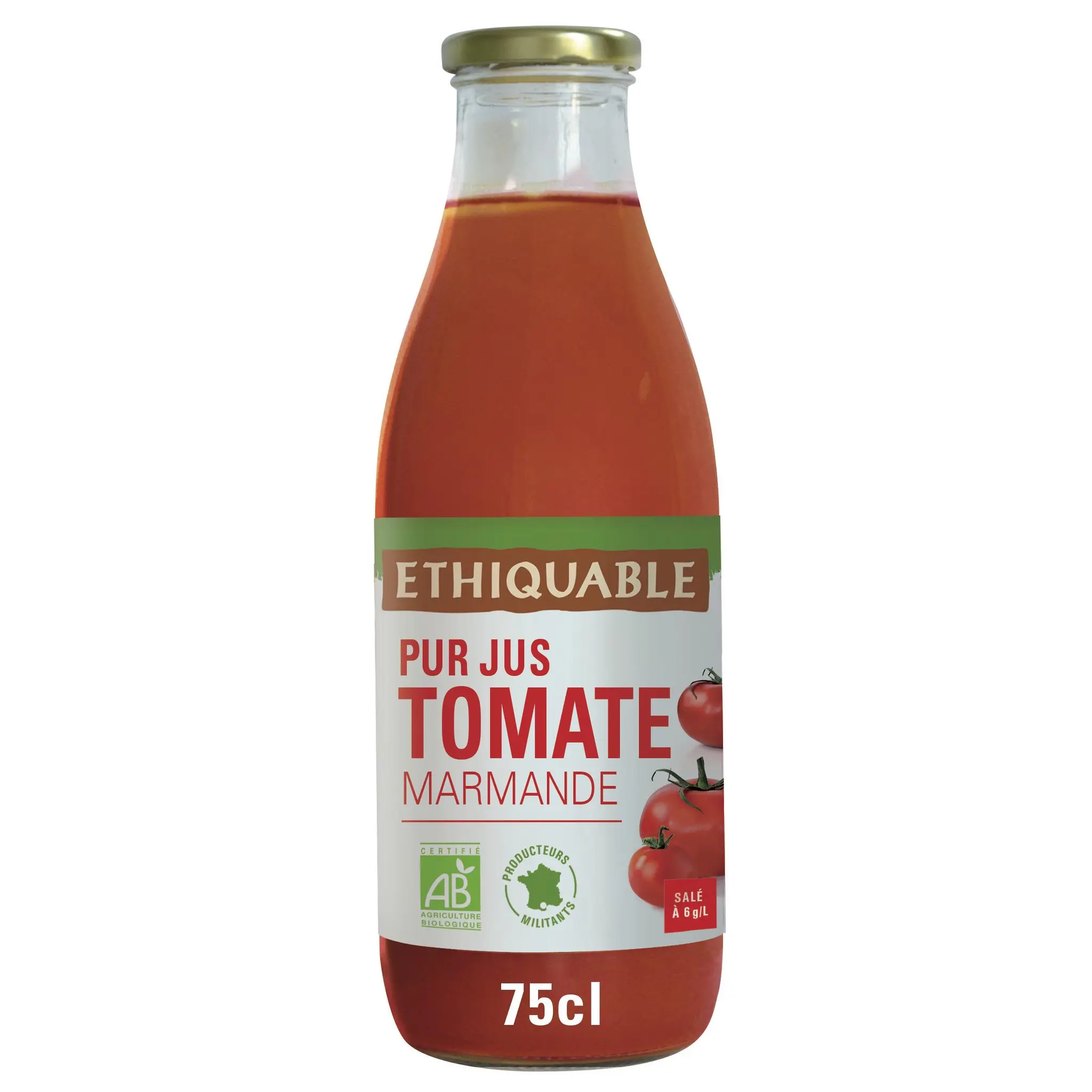 PAYSANS D'ICI Pur jus bio tomates de Marmande