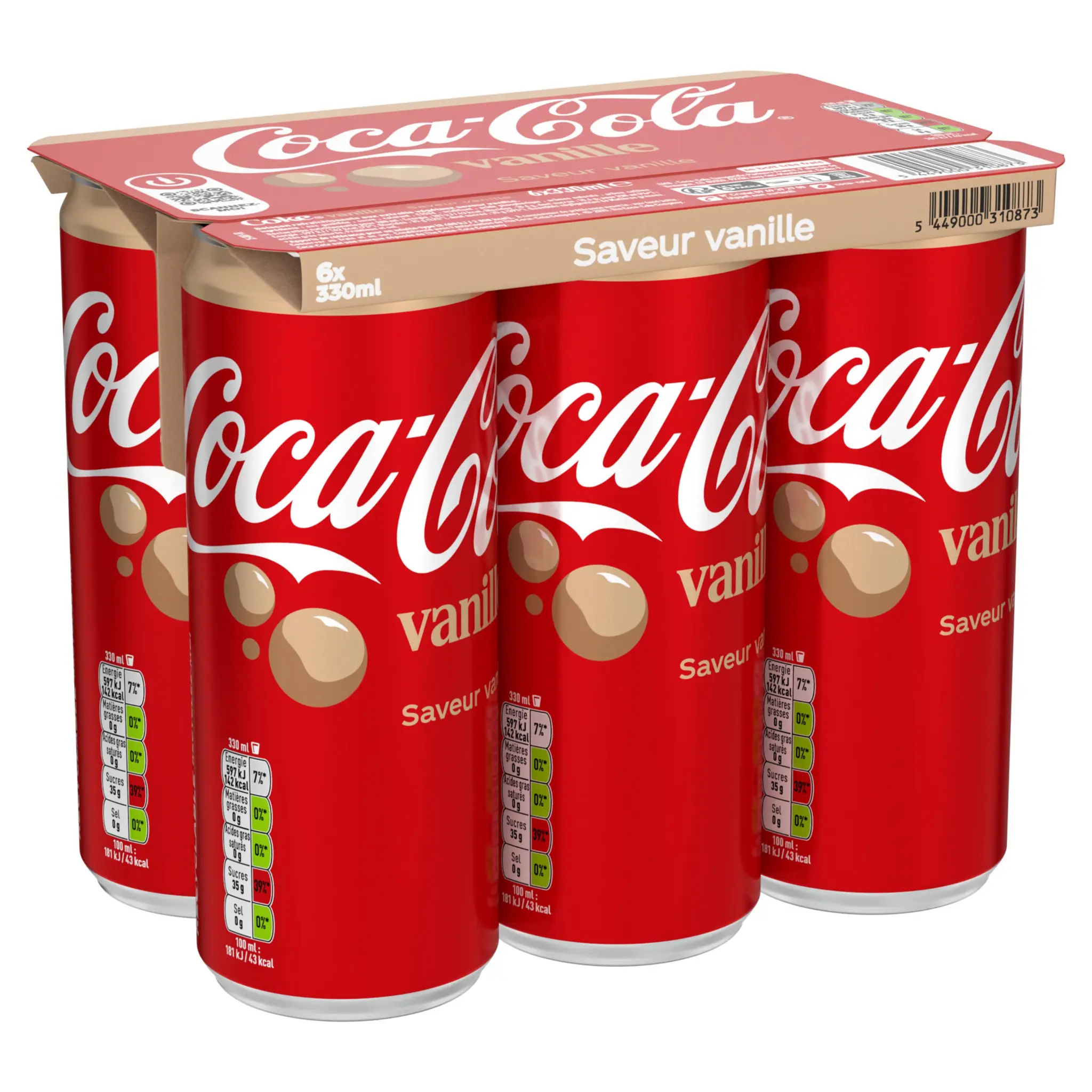 COCA-COLA Boisson gazeuse aux extraits végétaux et arômes vanille boîtes