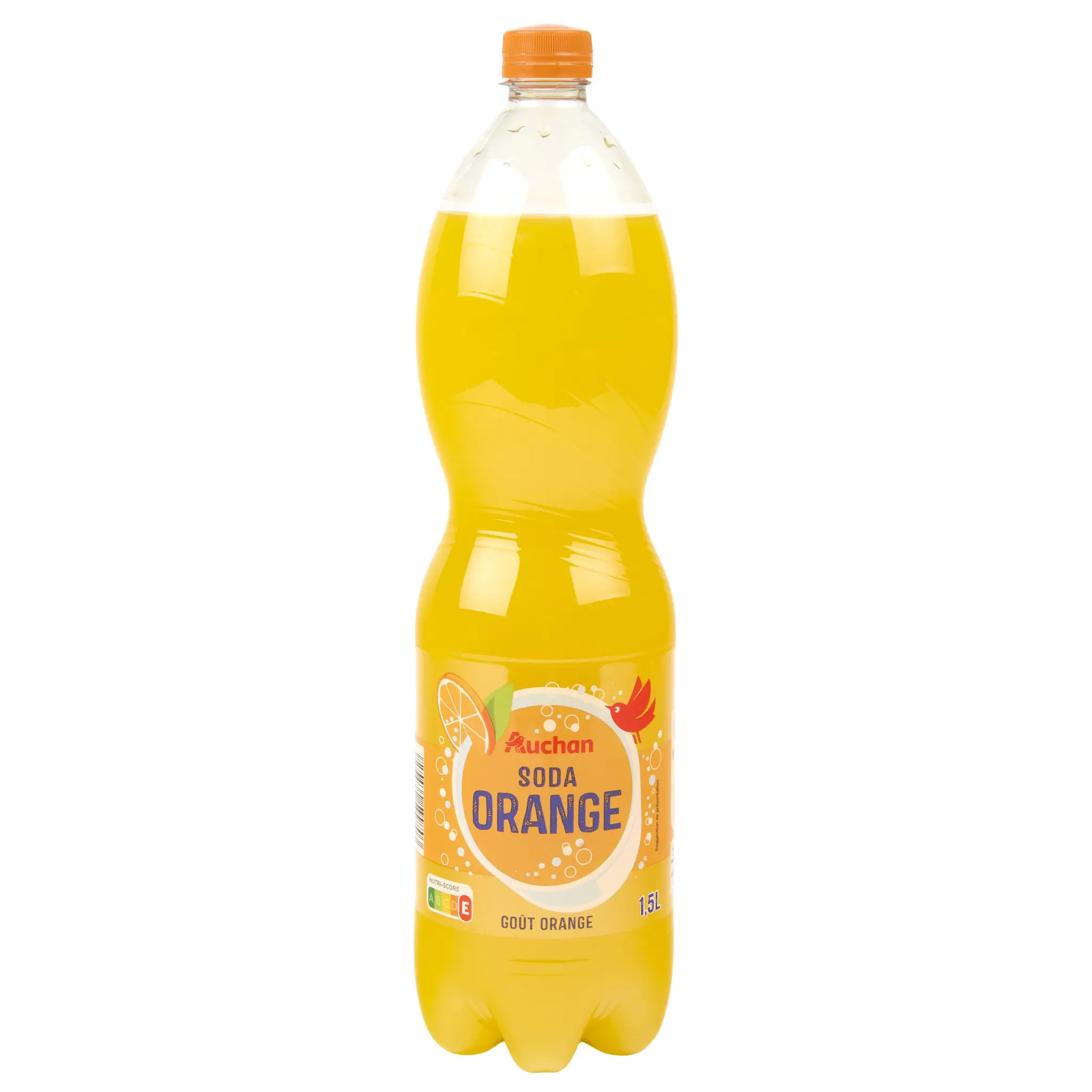 AUCHAN Soda goût orange sans conservateur