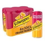 SCHWEPPES Boisson gazeuse saveur Orange Passion boîtes