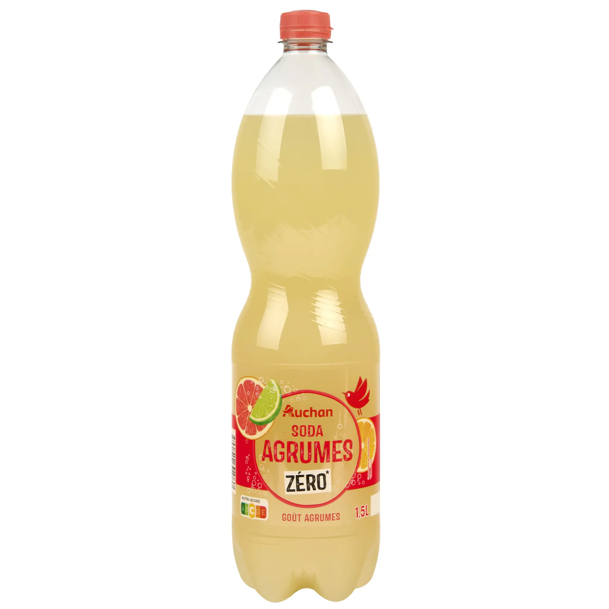 AUCHAN Boisson pétillante zéro saveur agrumes