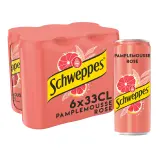 SCHWEPPES Boisson gazeuse saveur pamplemousse rose boîtes