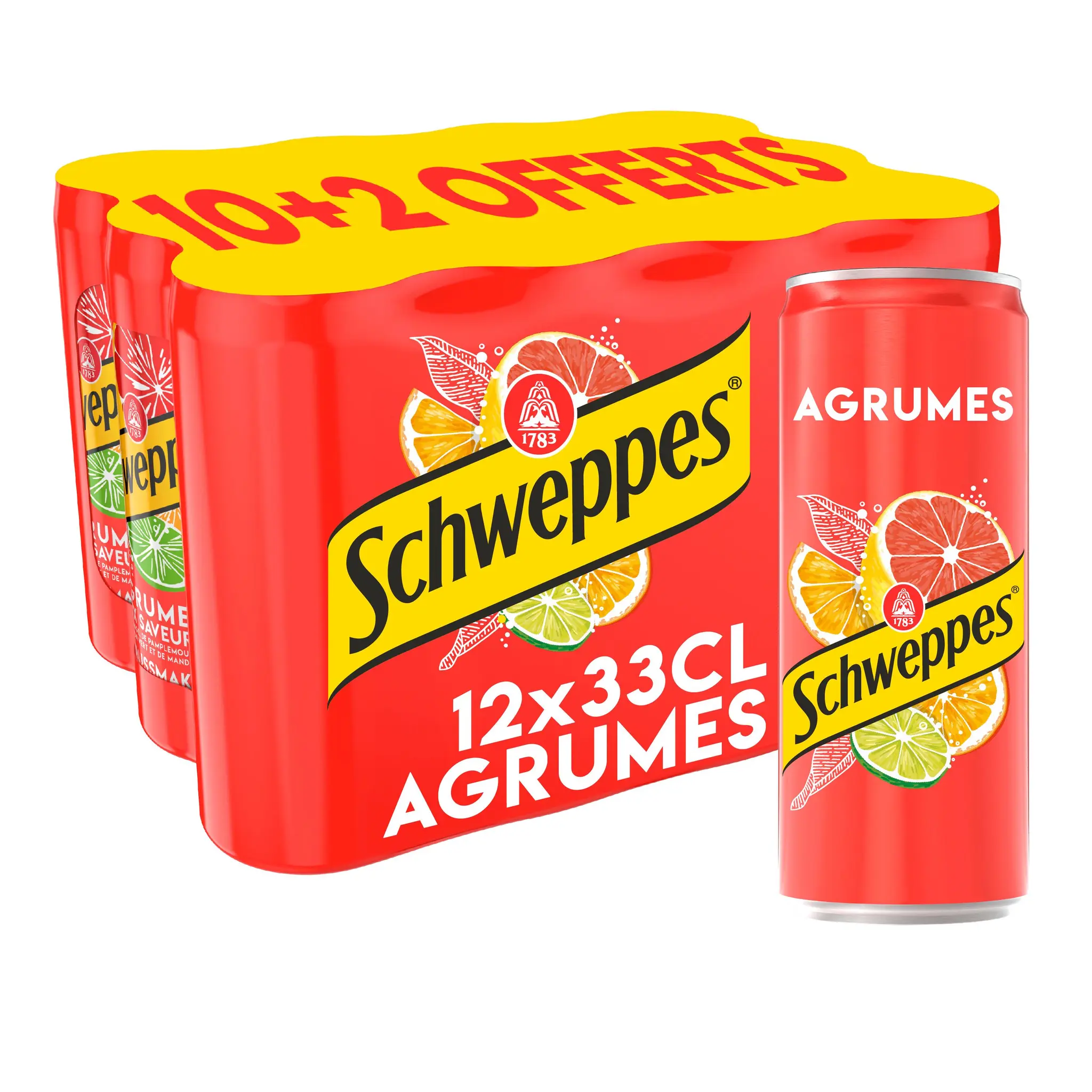 SCHWEPPES Boisson gazeuse saveur agrumes boîtes