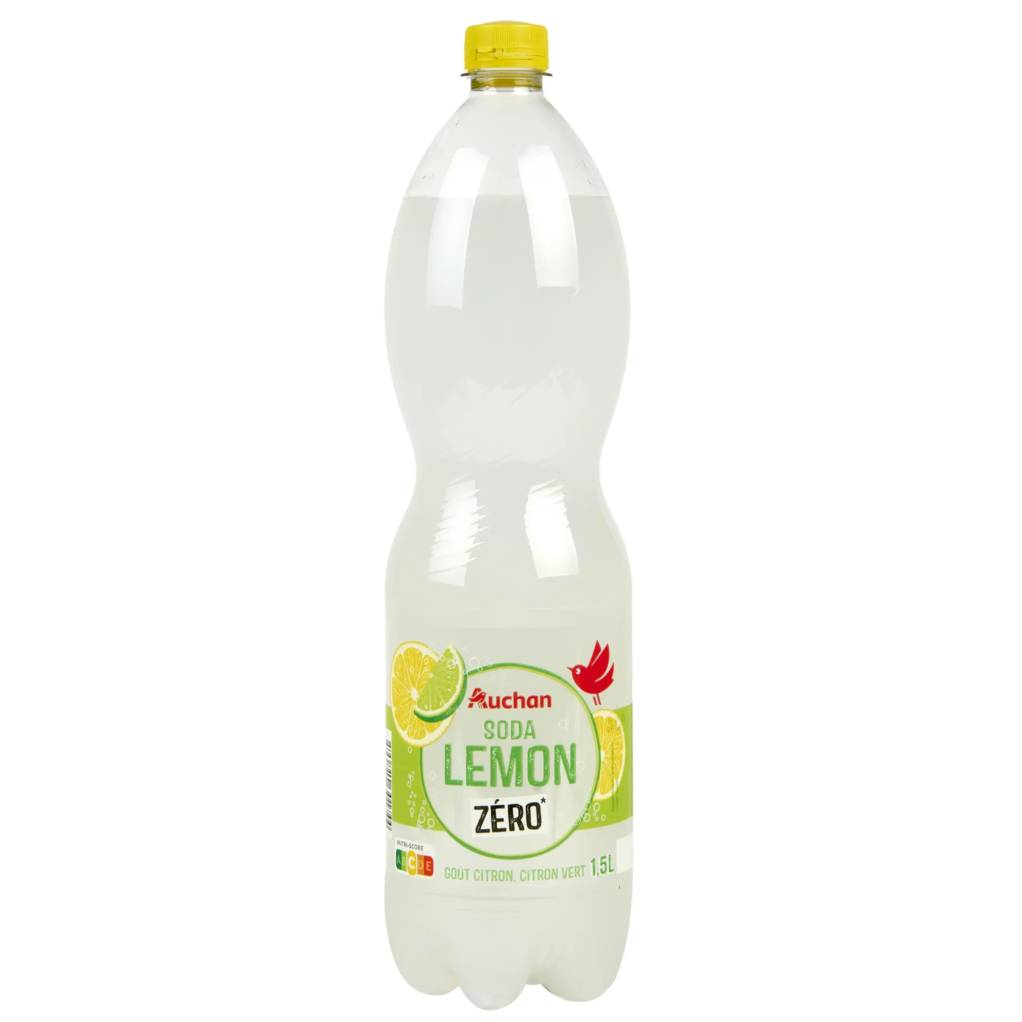 AUCHAN Boisson pétillante saveur citron et citron vert