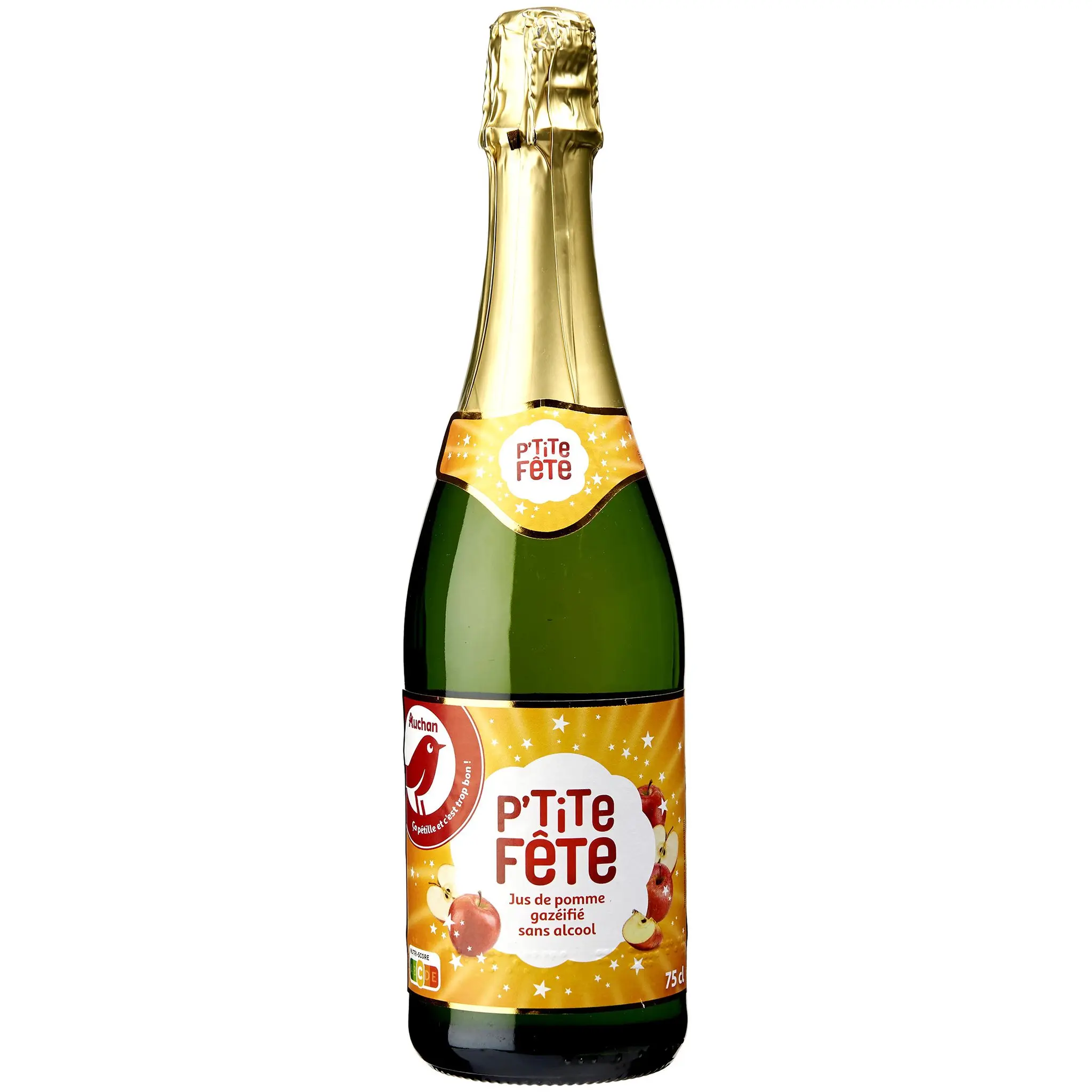 AUCHAN Jus de pomme gazéifié sans alcool P'tite fête