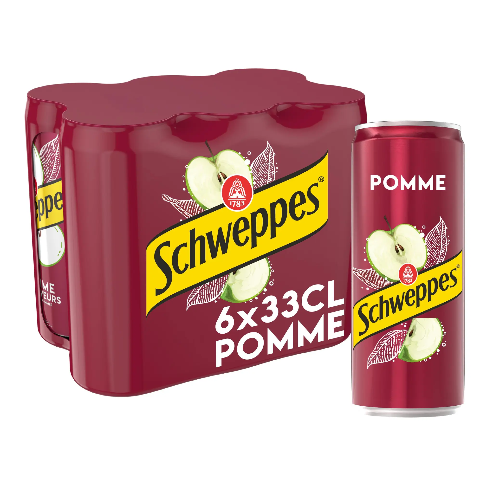 SCHWEPPES Boisson gazeuse saveur pomme boîtes