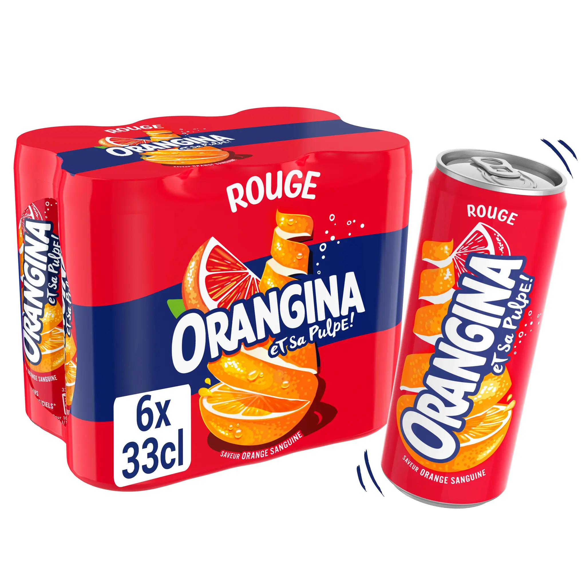 ORANGINA Boisson gazeuse à la pulpe de fruit rouge boîtes
