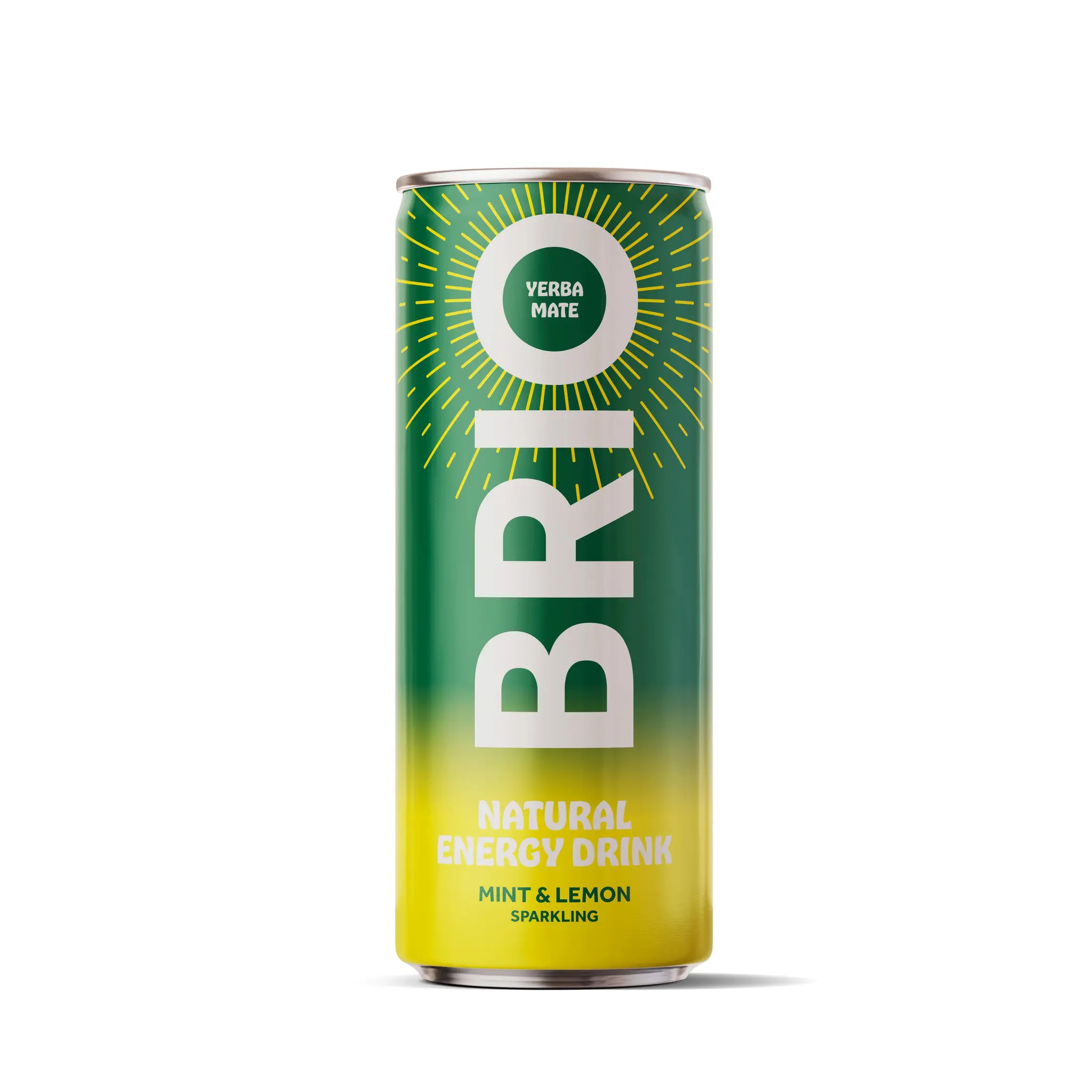 BRIO Boisson énergisante gazeuse aromatisée aux extrait de maté vert menthe & citron bio