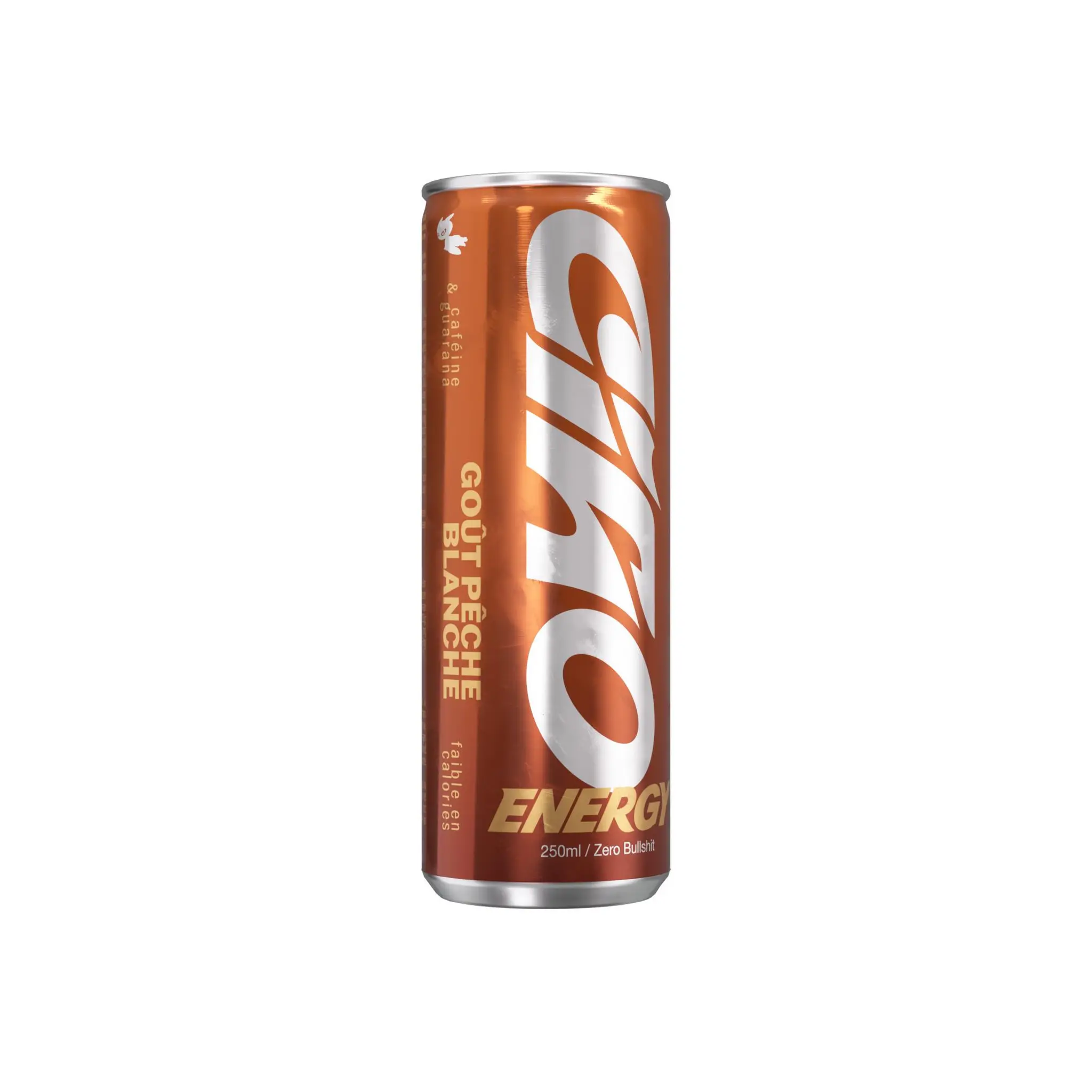 CIAO ENERGY Boisson énergisante gazeuse saveur pêche blanche boîte