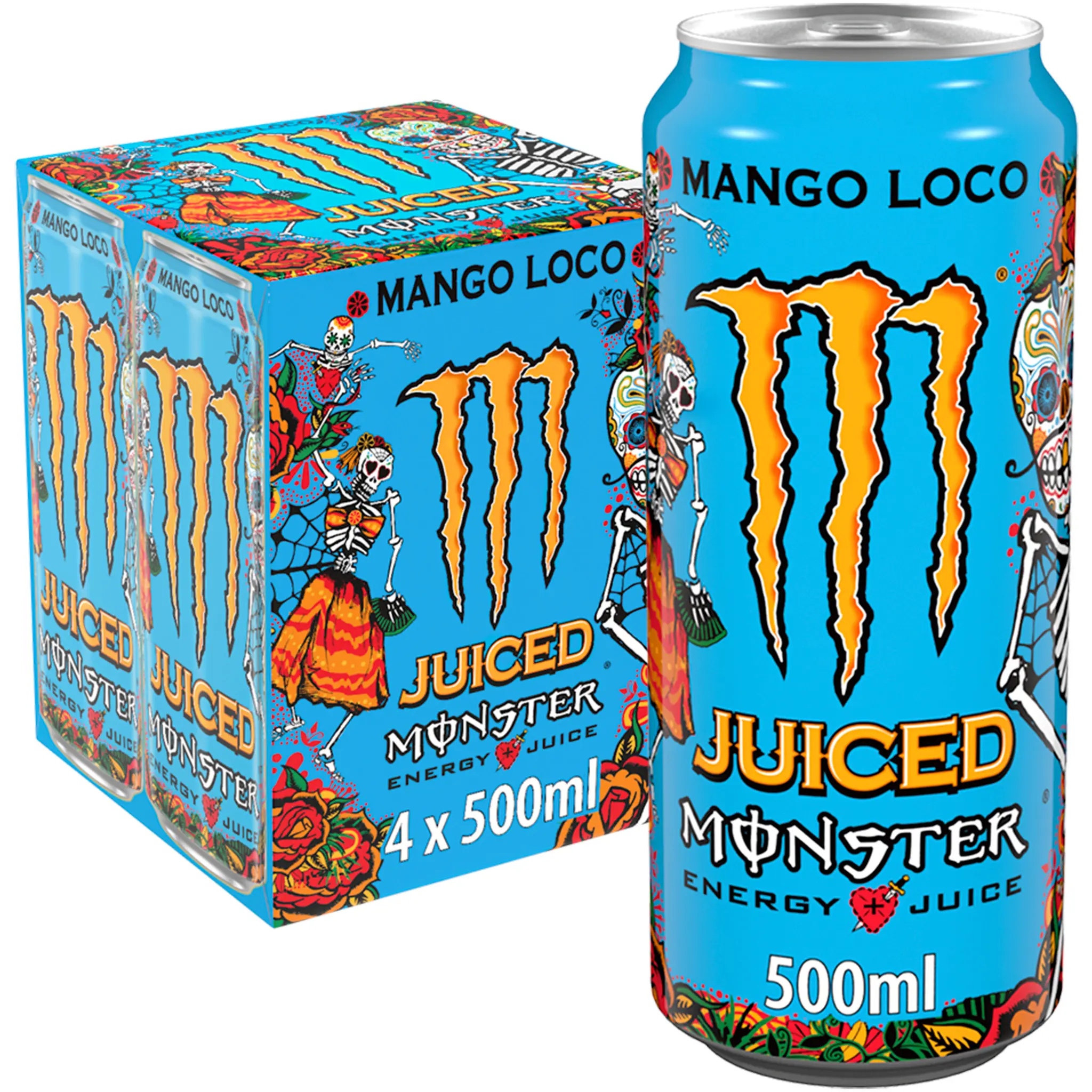 MONSTER Boisson énergisante gazeuse Mango loco au jus de mangue boîtes