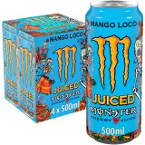 MONSTER Boisson énergisante gazeuse Mango loco au jus de mangue boîtes