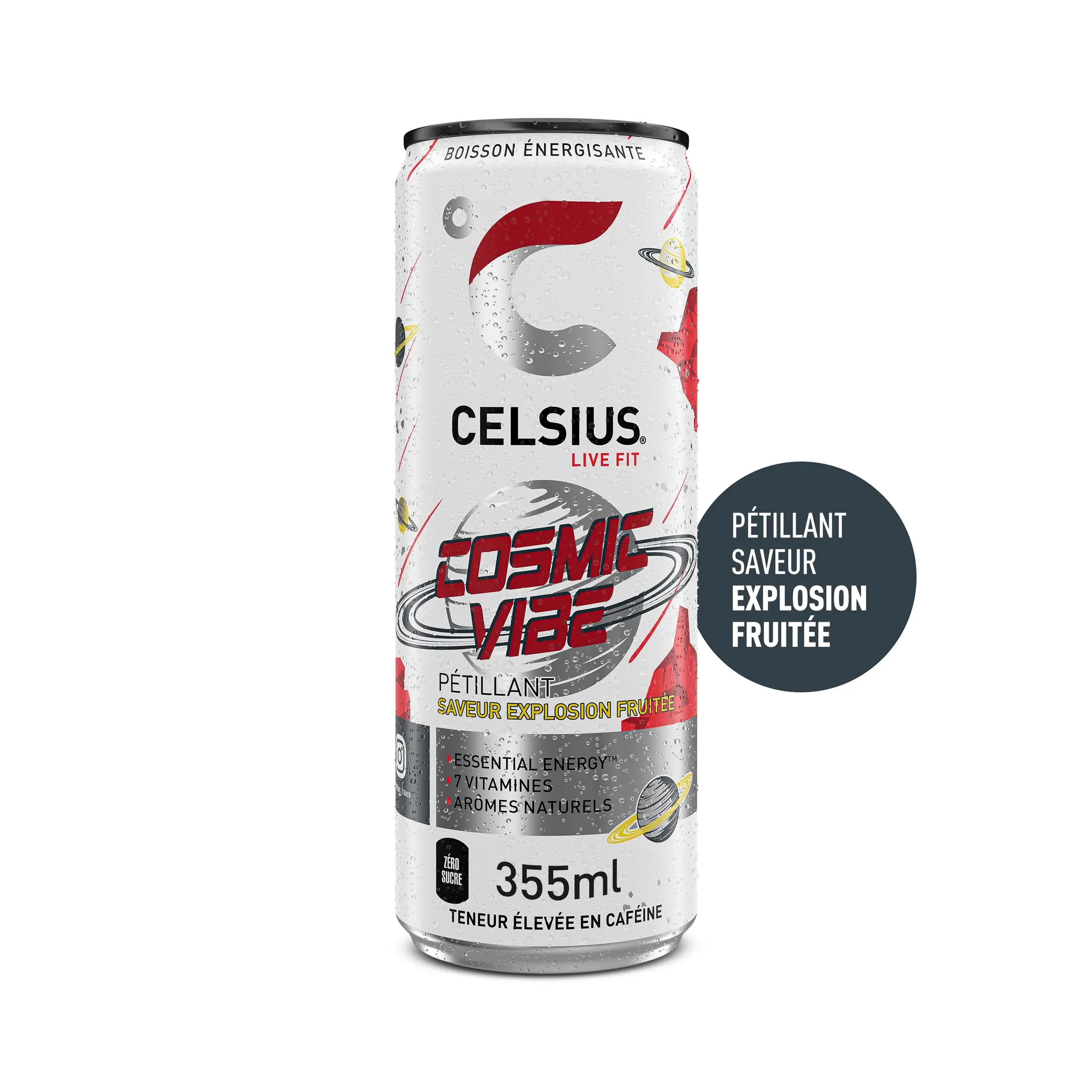 CELSIUS Cosmic vibe Boisson énergisante pétillante saveur explosion fruitée