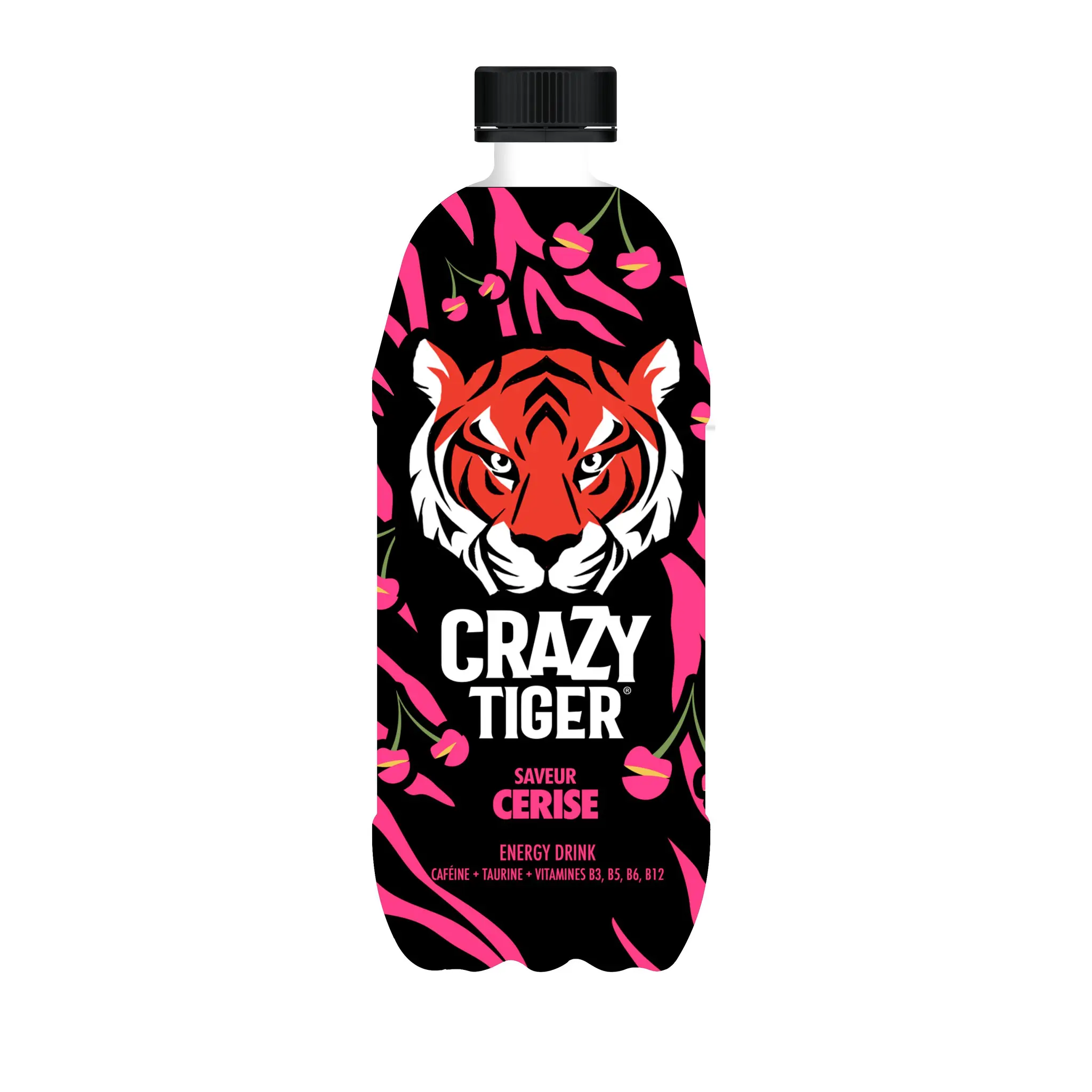 CRAZY TIGER Boisson énergisante à la taurine saveur cerise