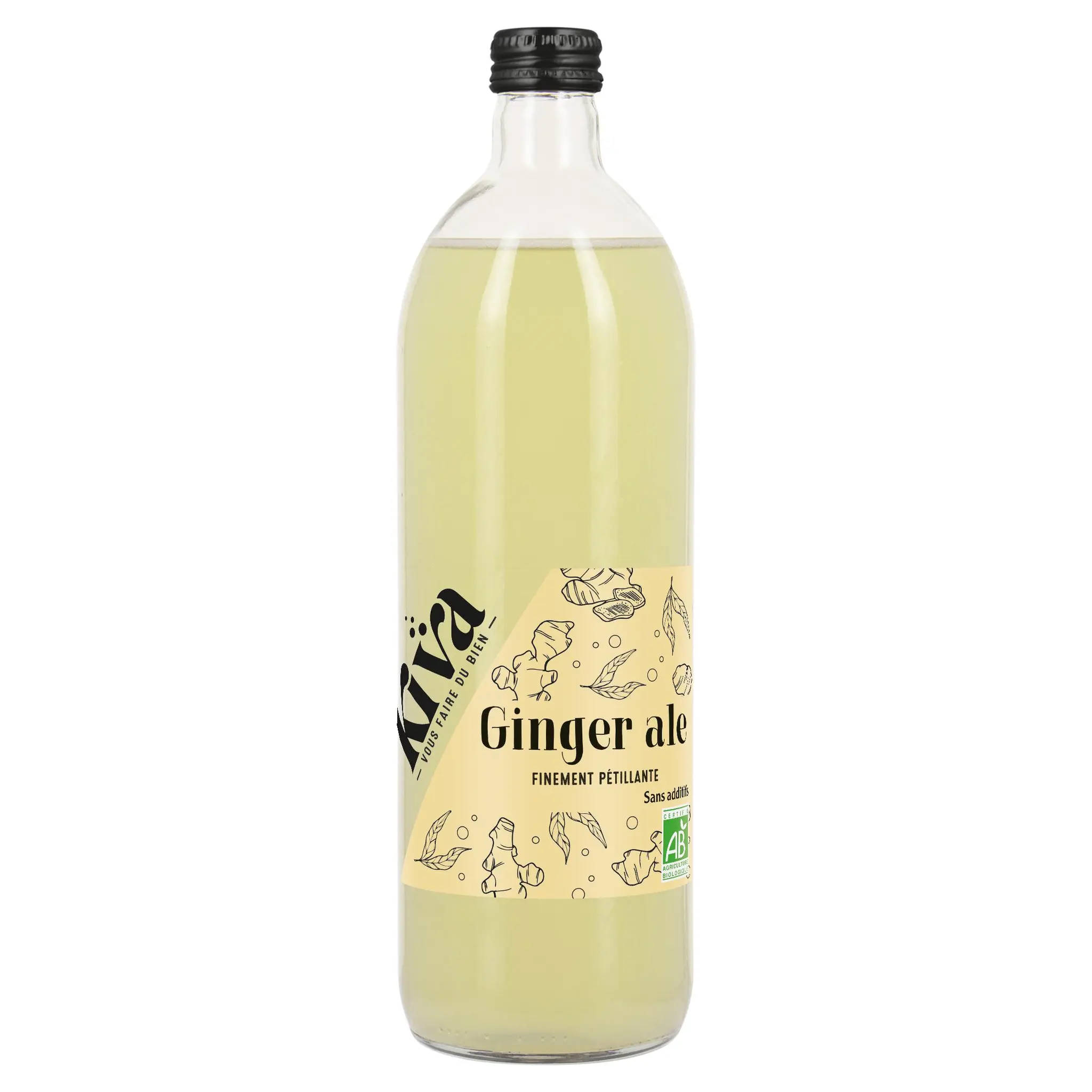 KIVA Ginger ale boisson finement pétillante au gingembre bio
