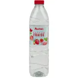 AUCHAN Eau de source aromatisée fraise sans sucres