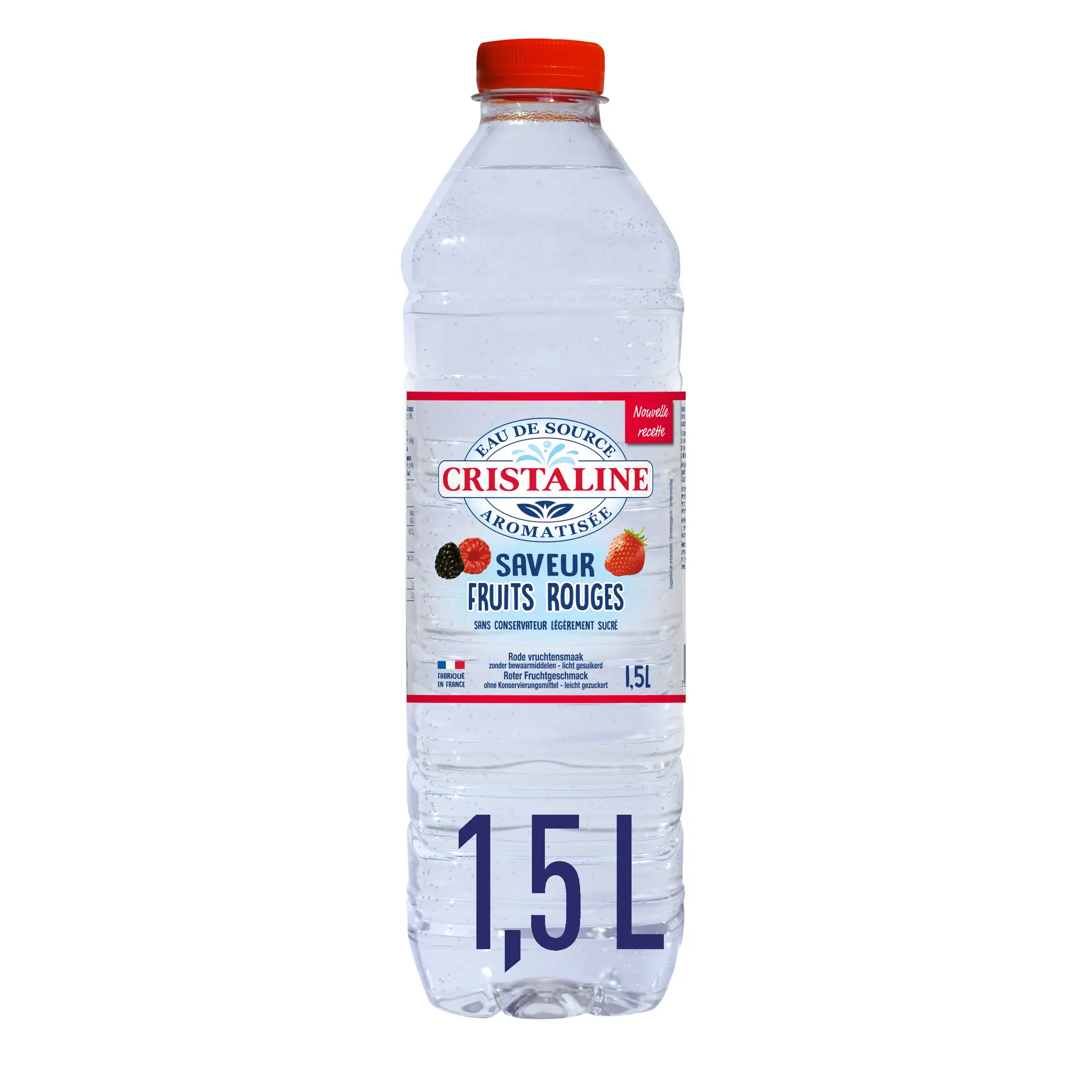 CRISTALINE Eau de source aromatisée saveur fruits rouges