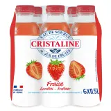 CRISTALINE Eau de source aromatisée au jus de fraise