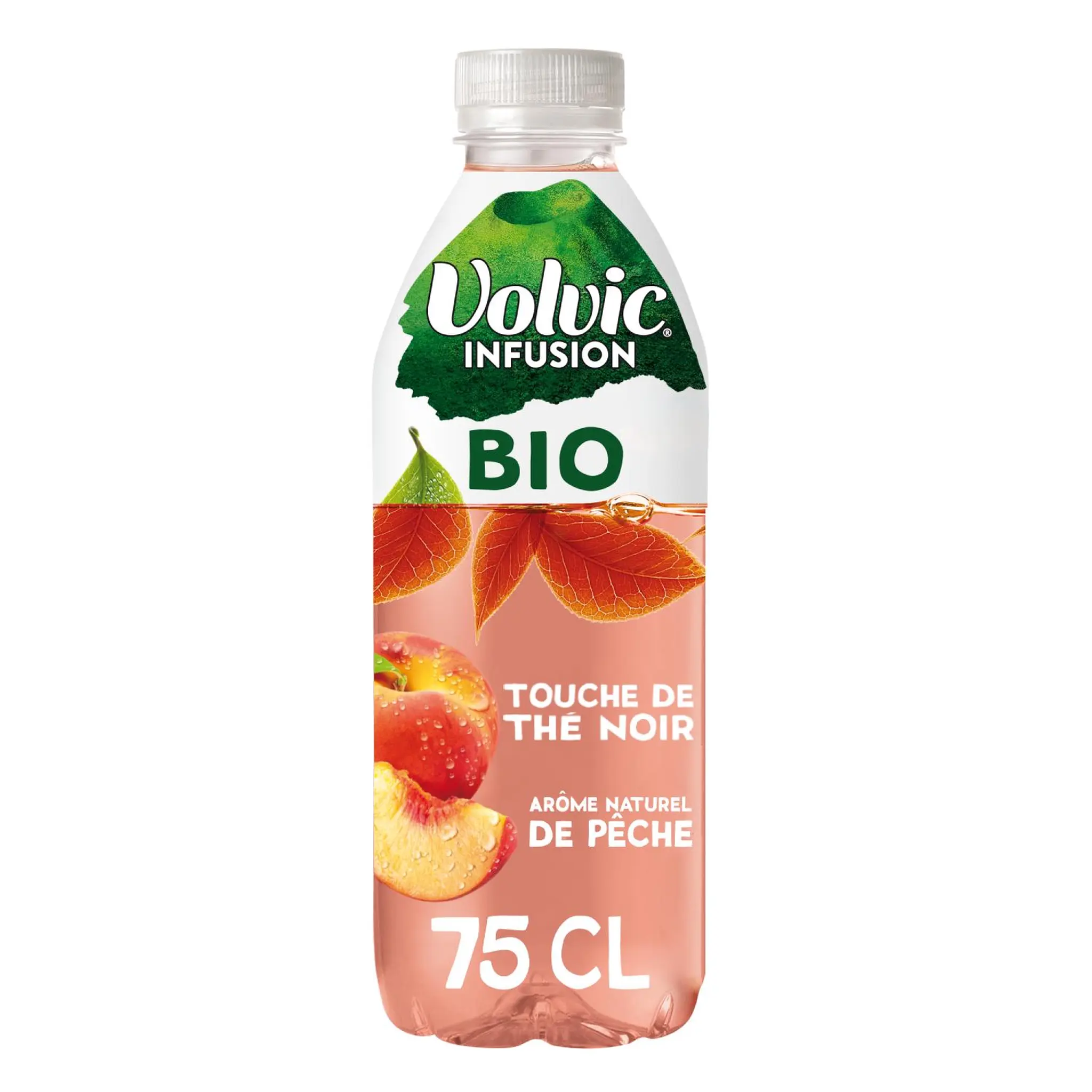 VOLVIC INFUSION BIO Eau plate infusée thé noir pêche bio