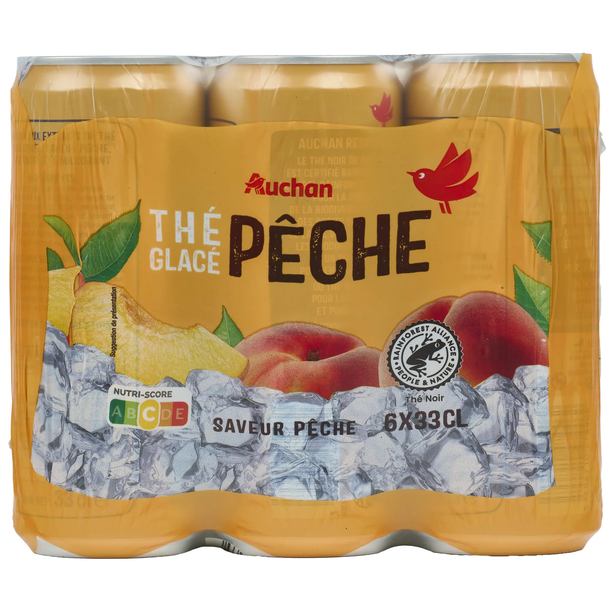 AUCHAN Thé glacé à la pêche boîtes