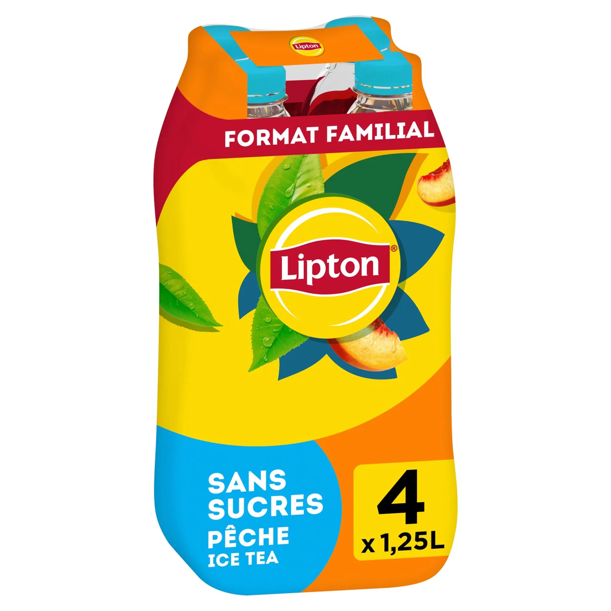 LIPTON Boisson Ice Tea à base de the saveur pêche zéros sucres