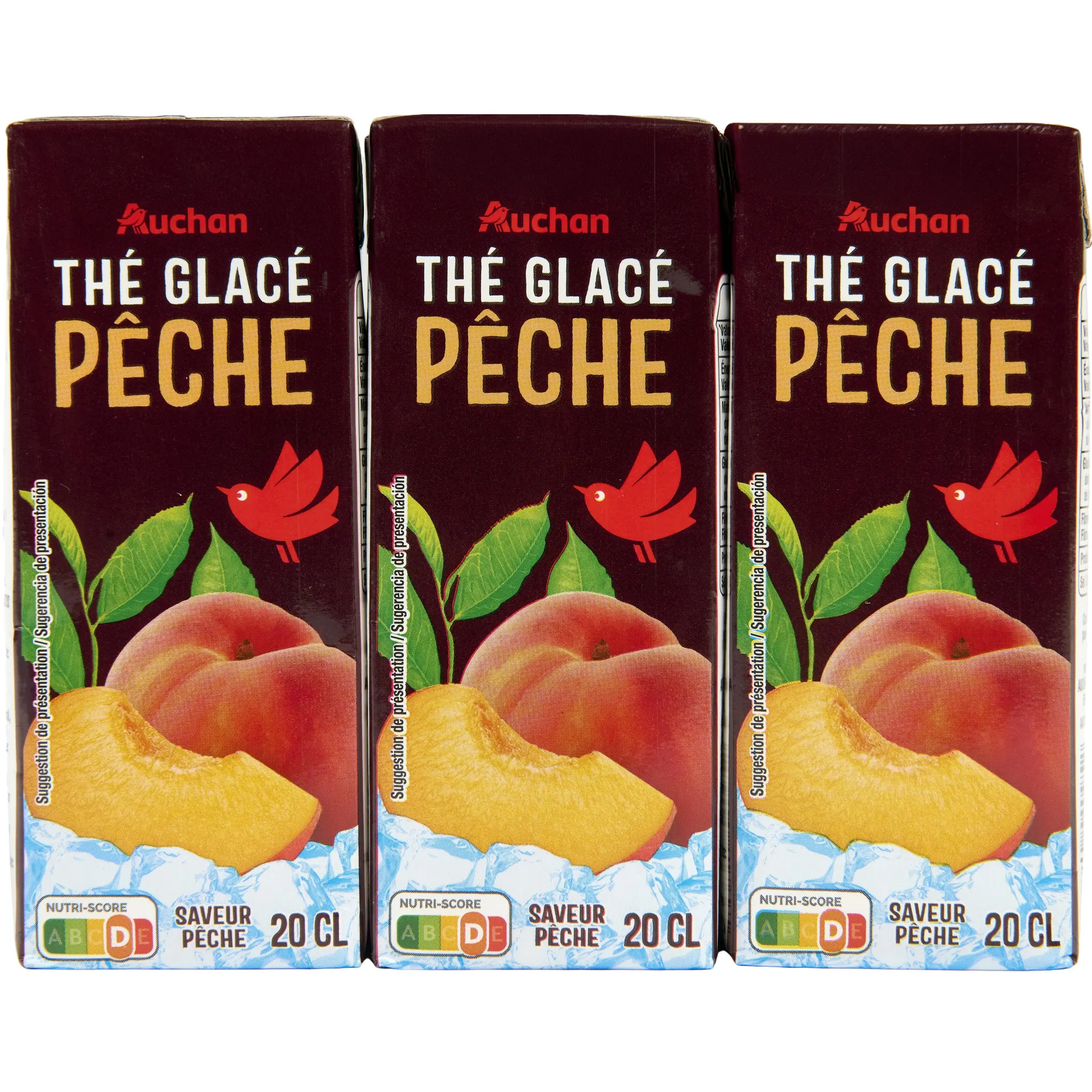 AUCHAN Thé glacé pêche en briquettes