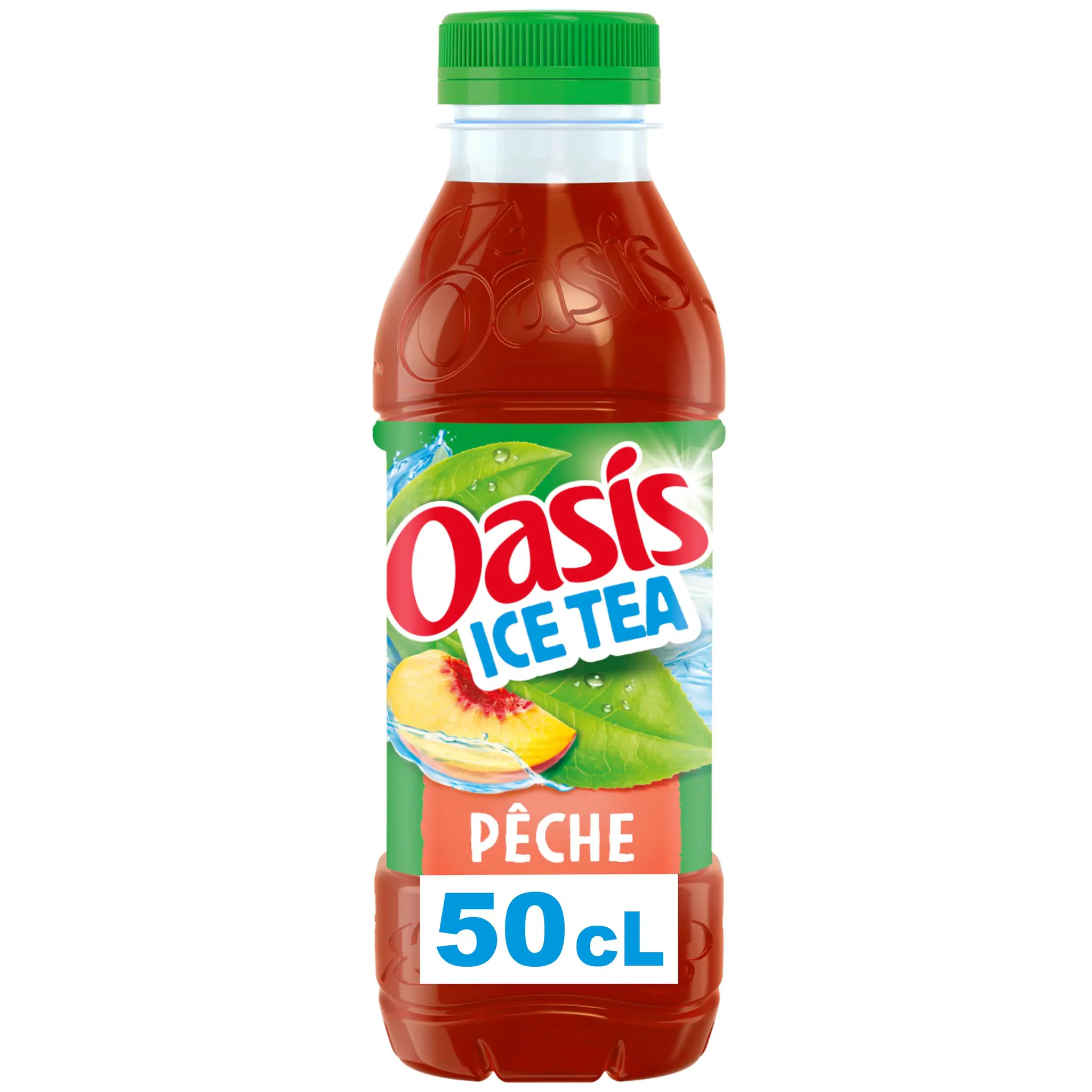 OASIS Ice Tea Boisson au thé glacé saveur pêche bouteille