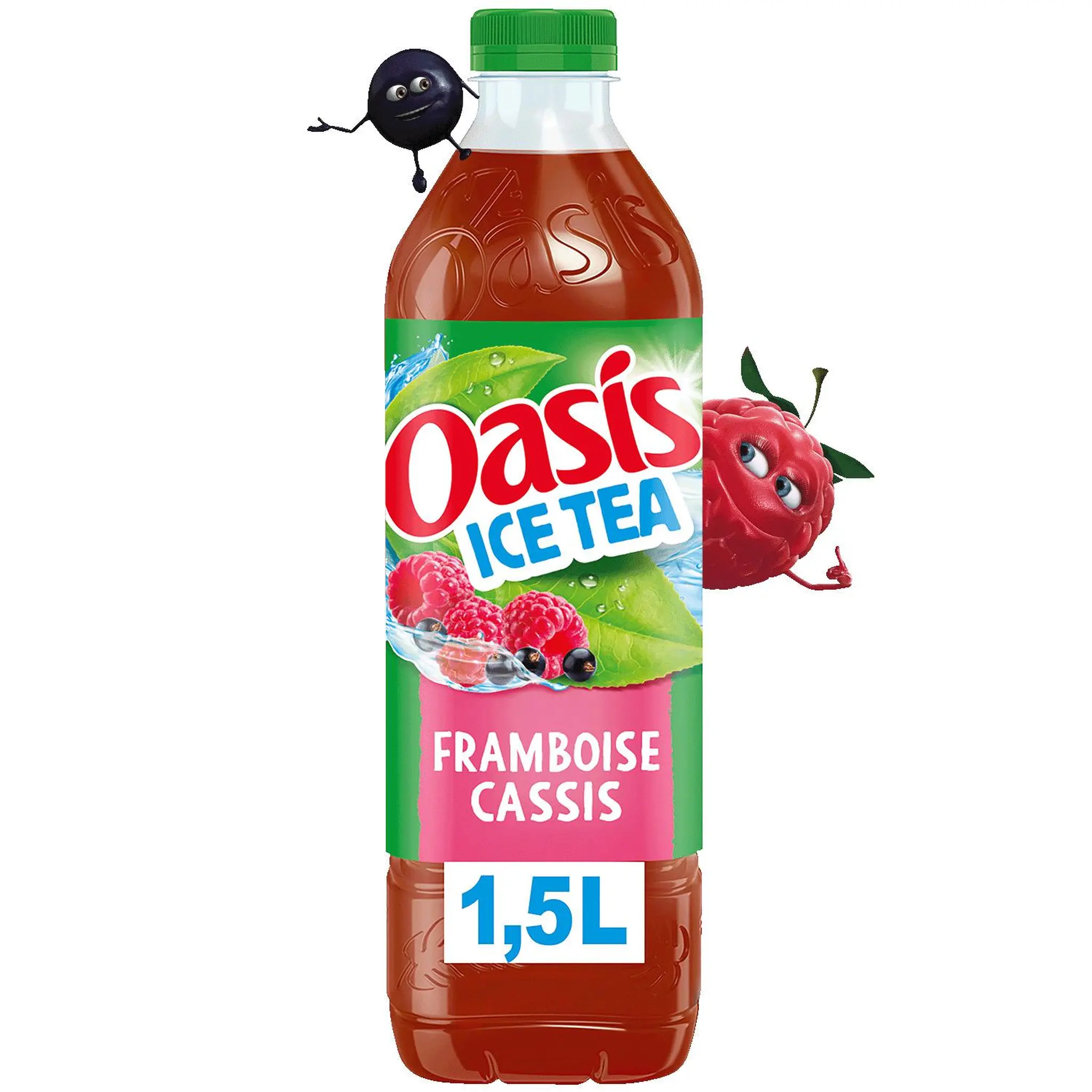 OASIS Ice Tea Boisson aux fruits et thé glacé saveur framboise cassis