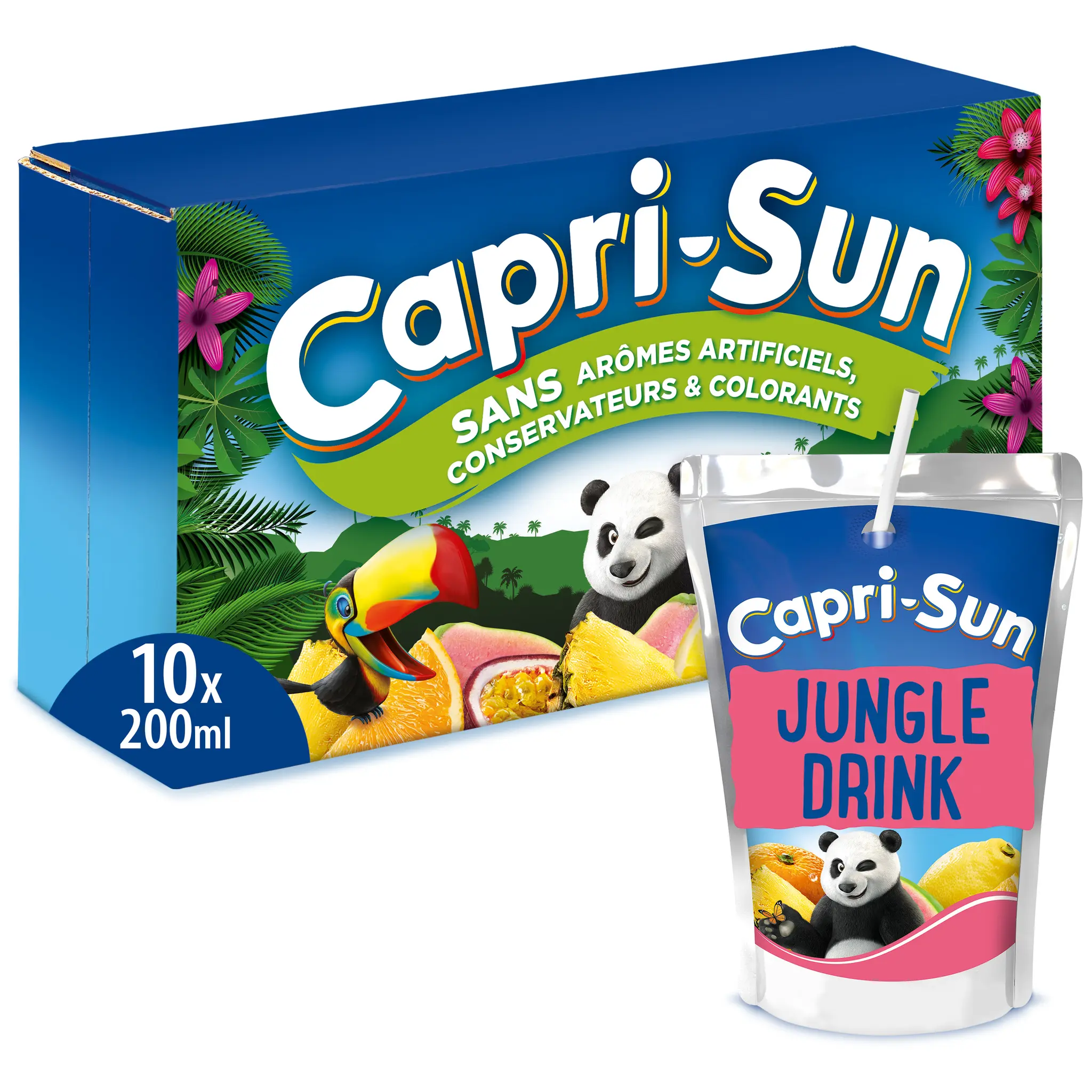 CAPRI-SUN Boisson au jus de fruit jungle drink poches