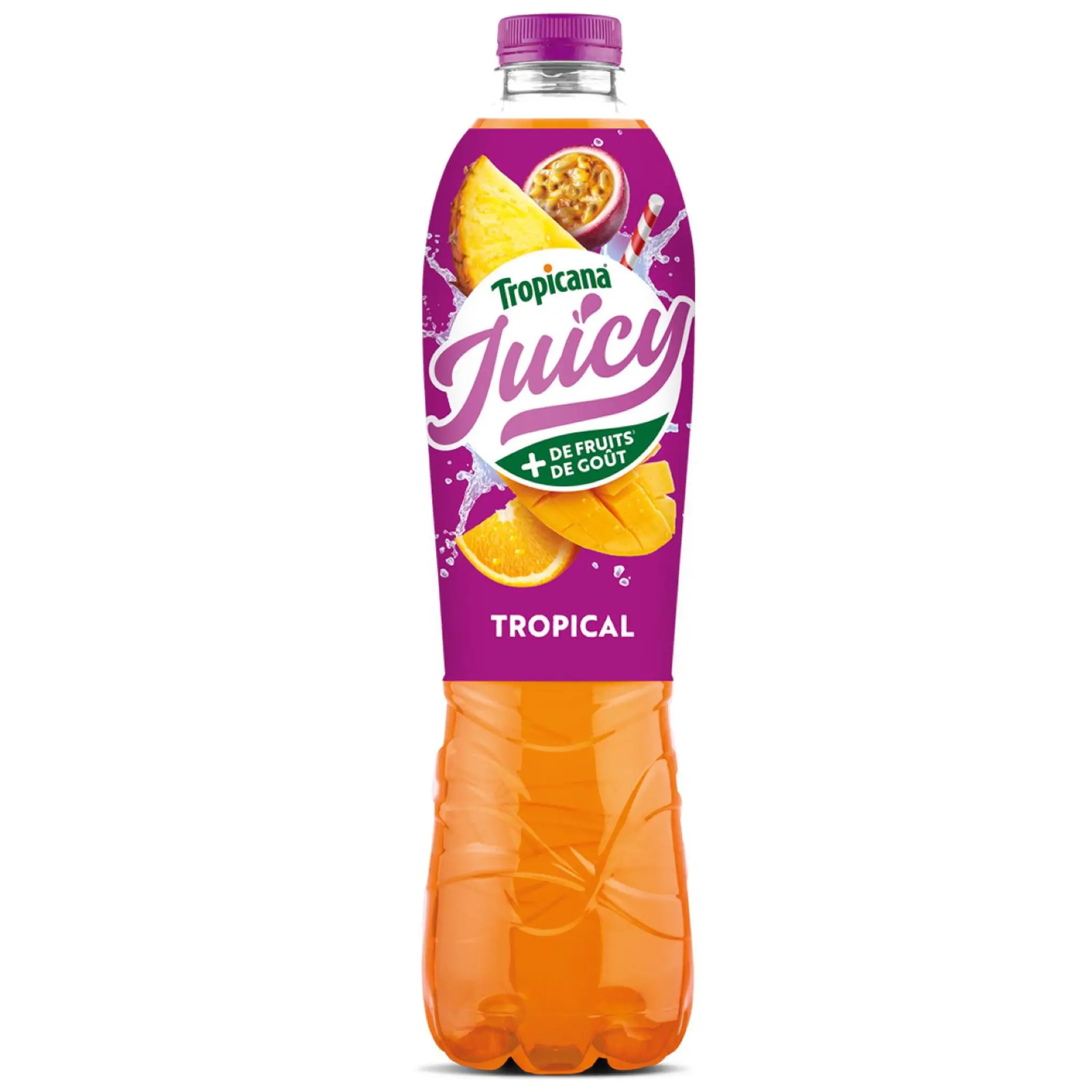 TROPICANA Juicy Boisson à l'eau de source et aux fruits tropical
