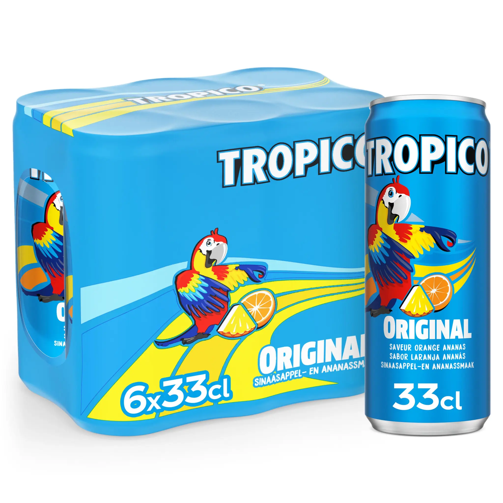 TROPICO Boisson aux fruits saveur orange ananas boîtes