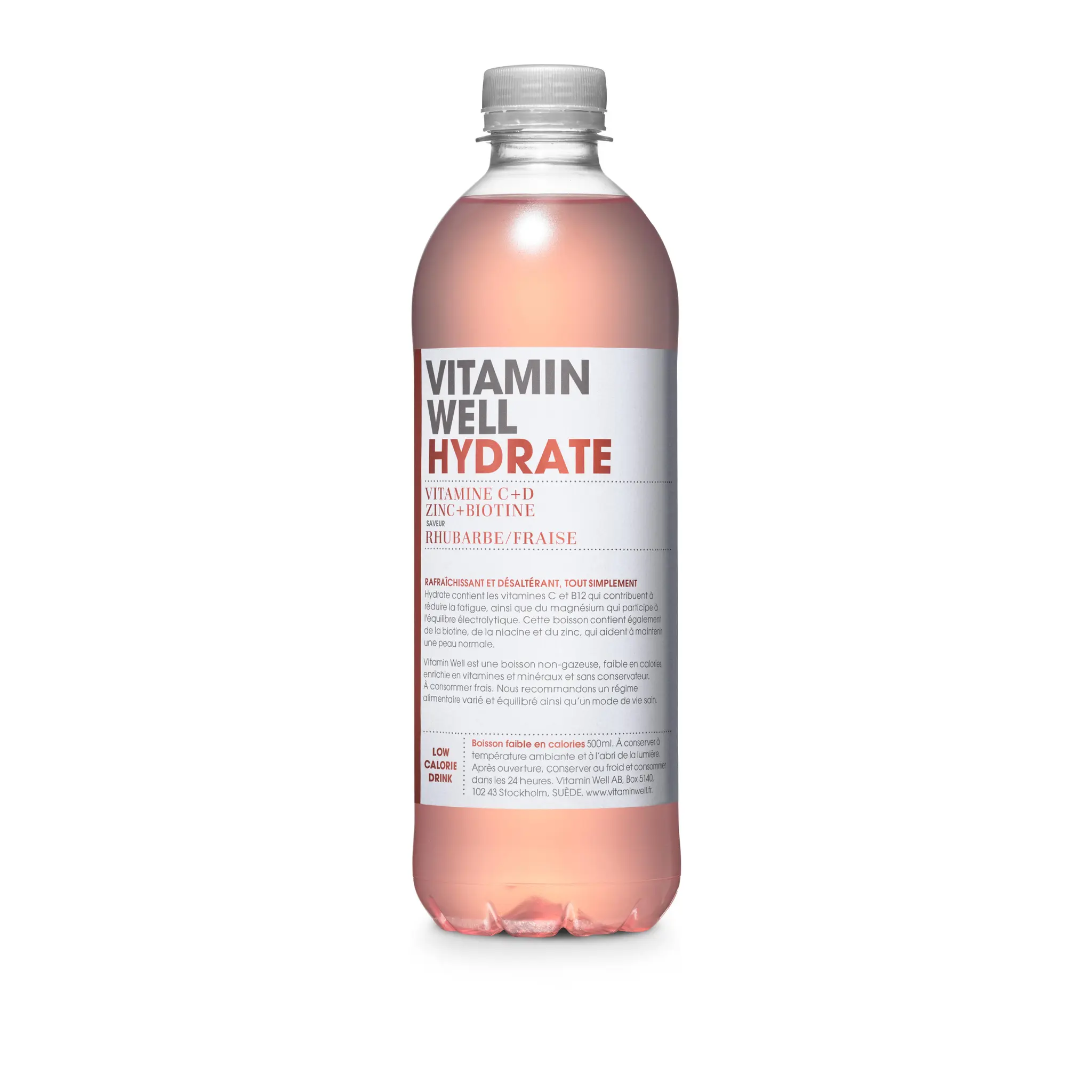 VITAMIN WELL Vitamin Well Hydrate boisson à la vitamine C D zinc et biotine saveur fraise rhubarbe
