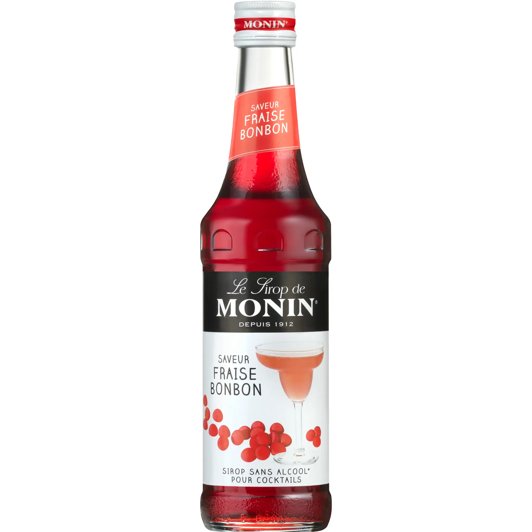 SIROP MONIN Sirop bonbon fraise sans alcool pour cocktails bouteille verre