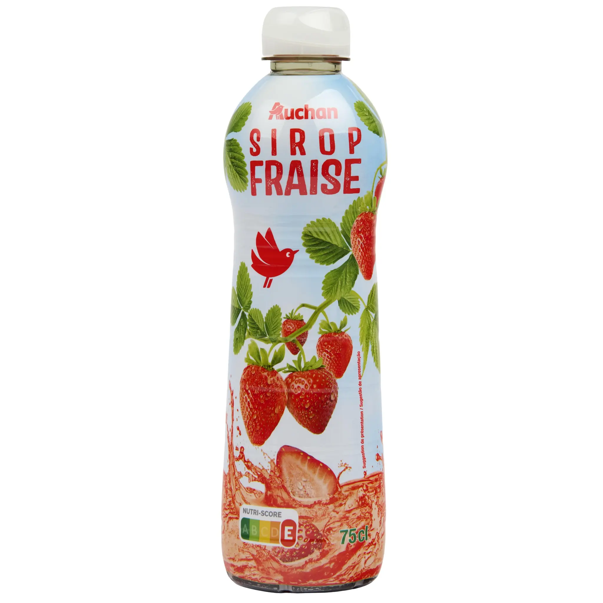 AUCHAN Sirop de fraise bidon