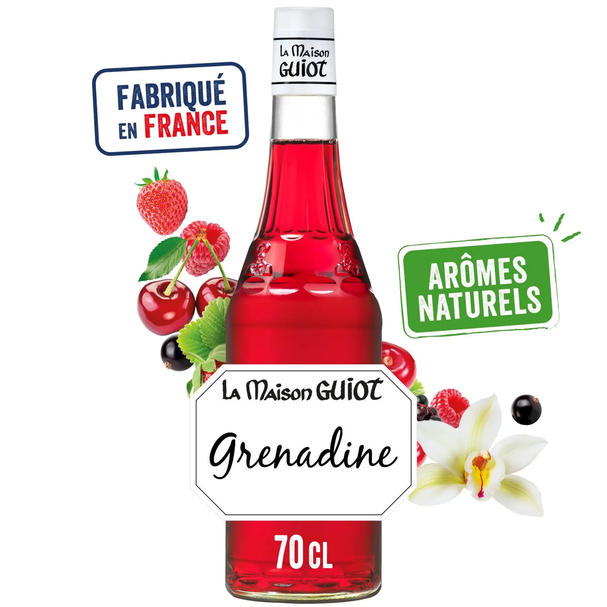 LA MAISON GUIOT Sirop de grenadine arômes naturels bouteille verre