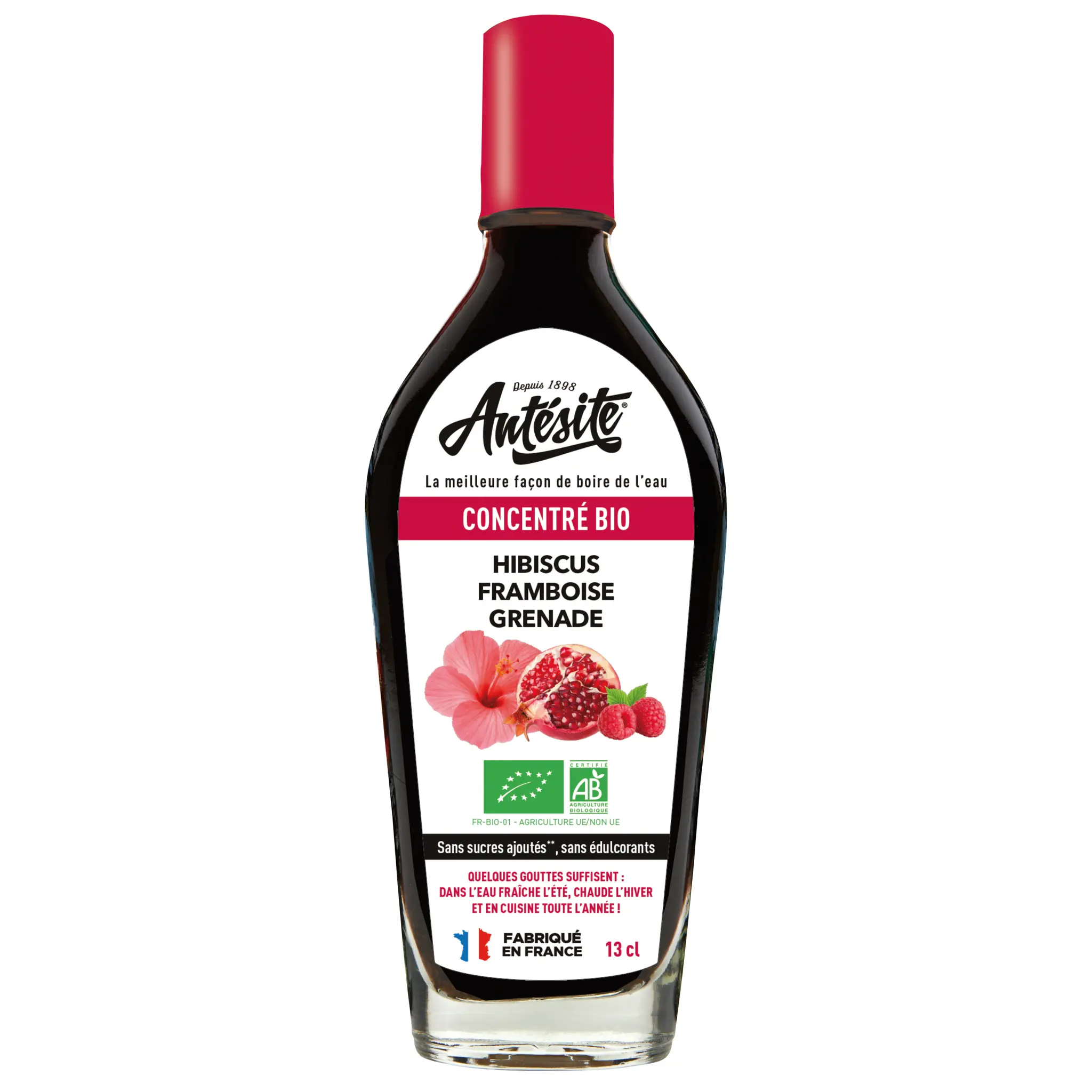 ANTESITE Concentré à diluer hibiscus framboise grenade bio