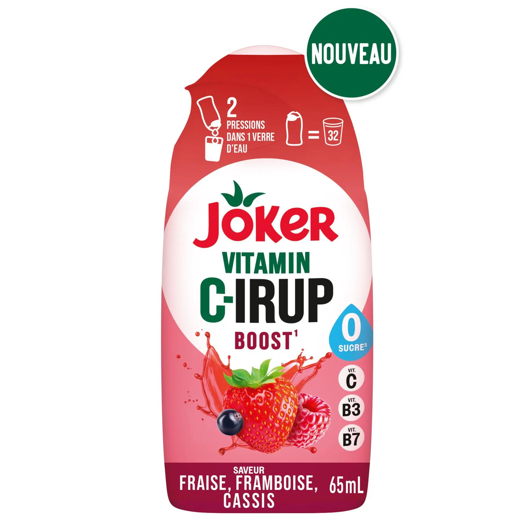 JOKER Vitamin C-IRUP Boost Sirop ultraconcentré fraise cassis framboise sans sucres à diluer