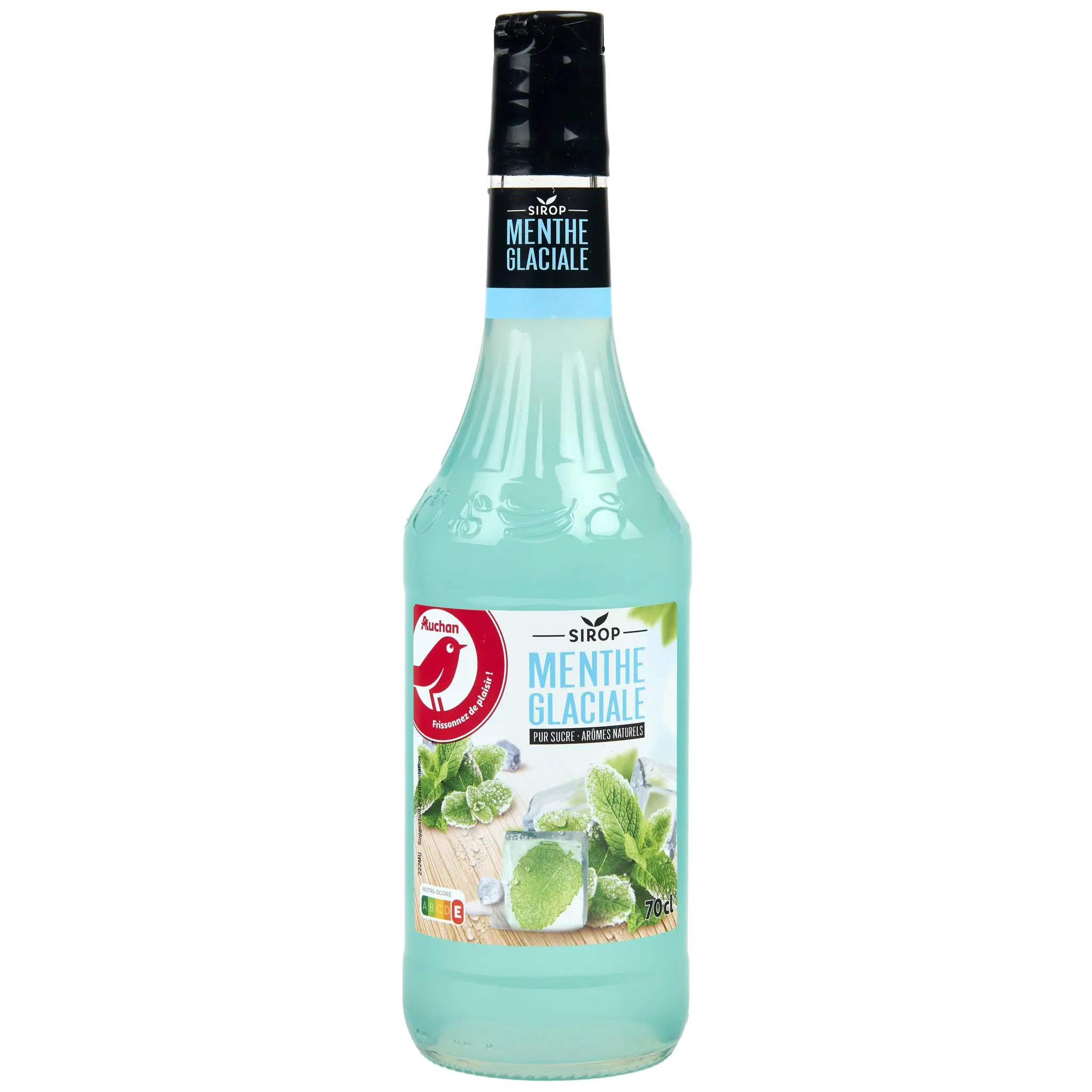 AUCHAN Sirop de menthe glaciale bouteille verre