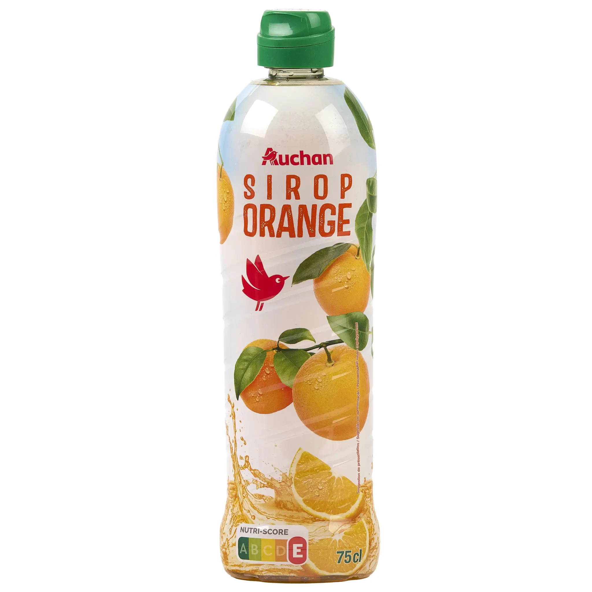 AUCHAN Sirop d'orange bidon plastique
