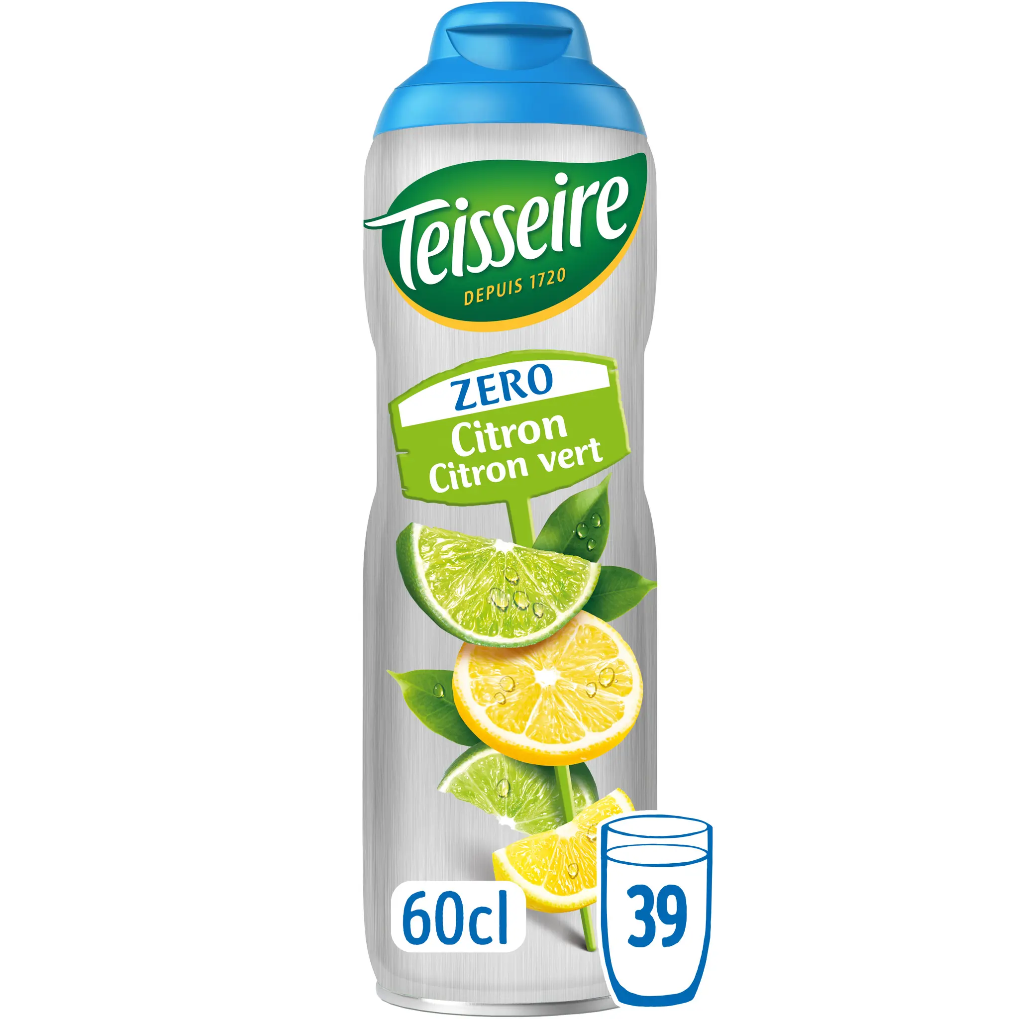 TEISSEIRE Sirop de citron et citron vert zéro sucre