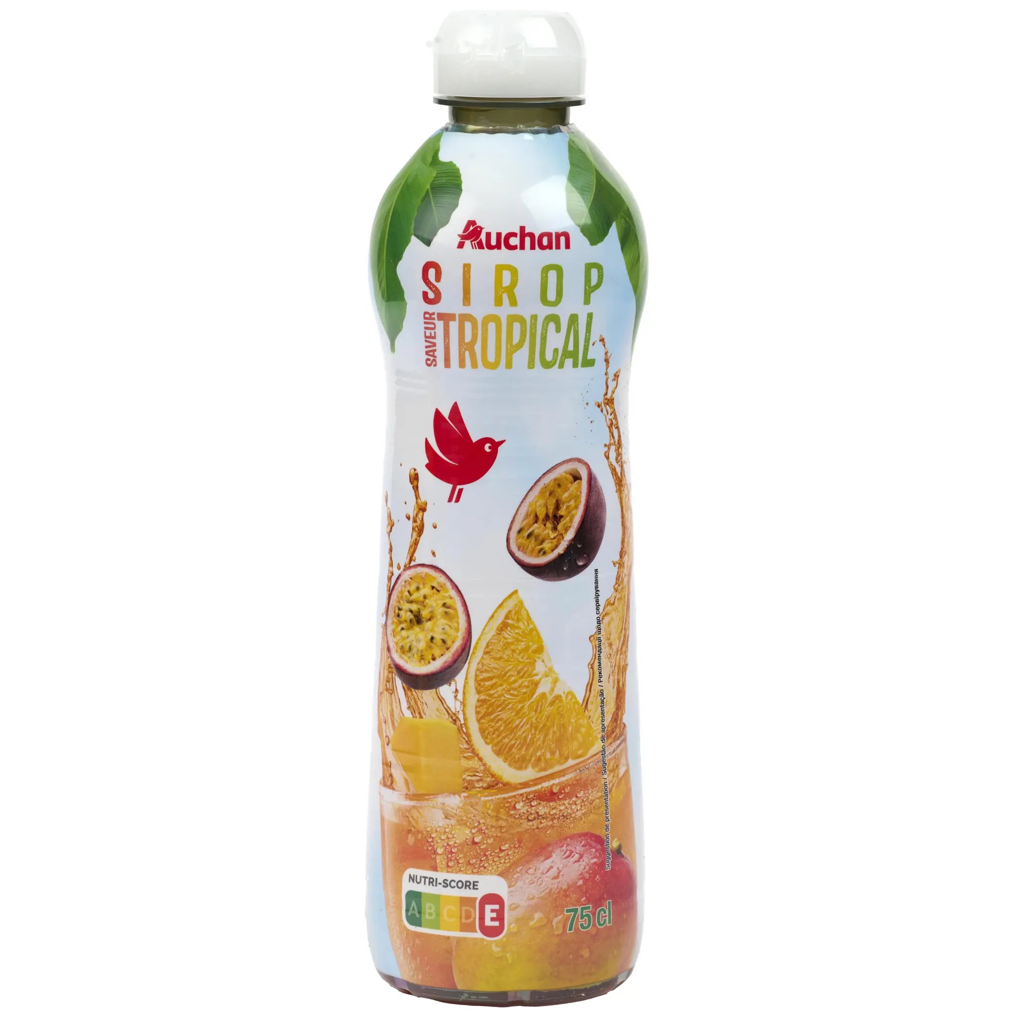 AUCHAN Sirop saveur tropical bidon plastique