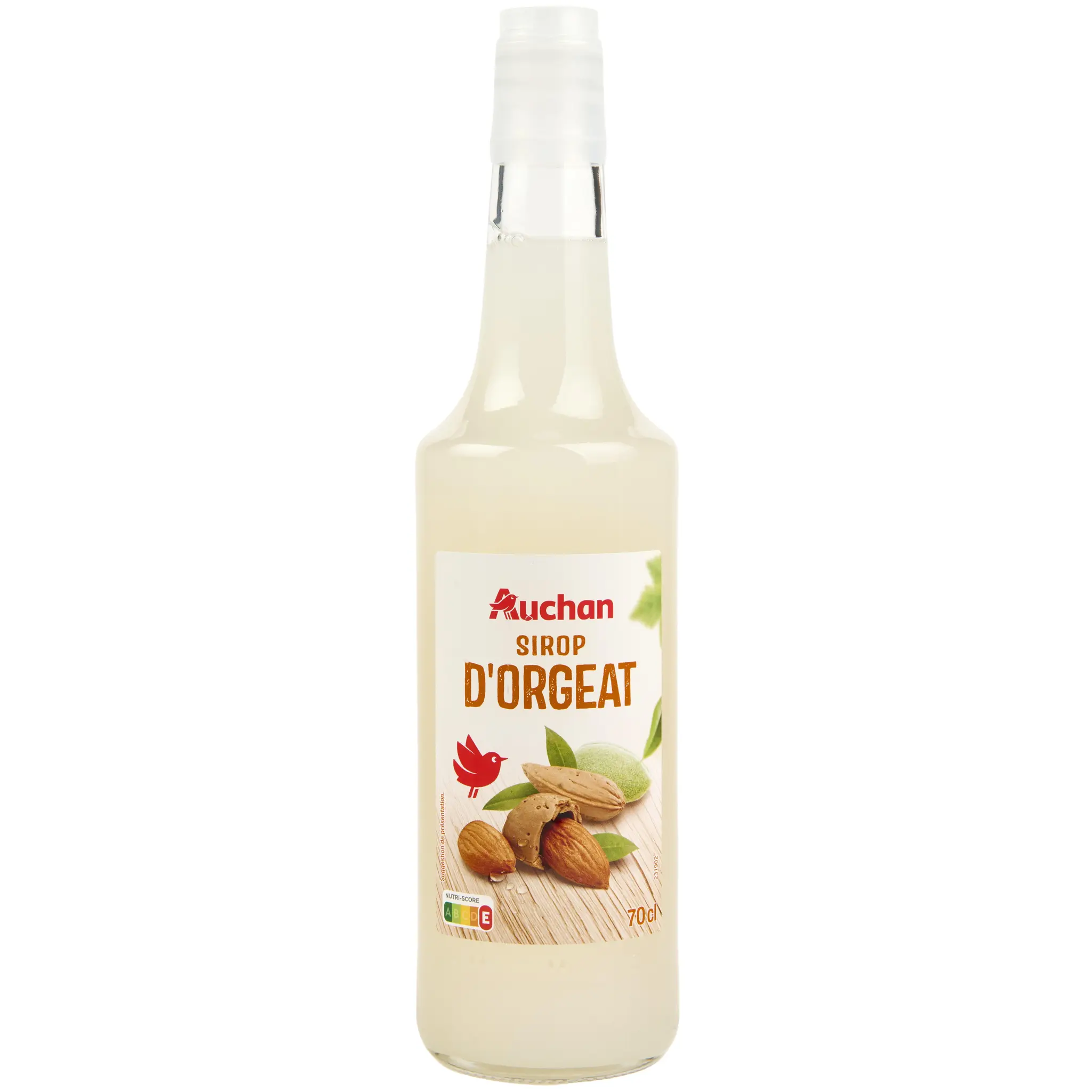 AUCHAN Sirop d'orgeat bouteille verre