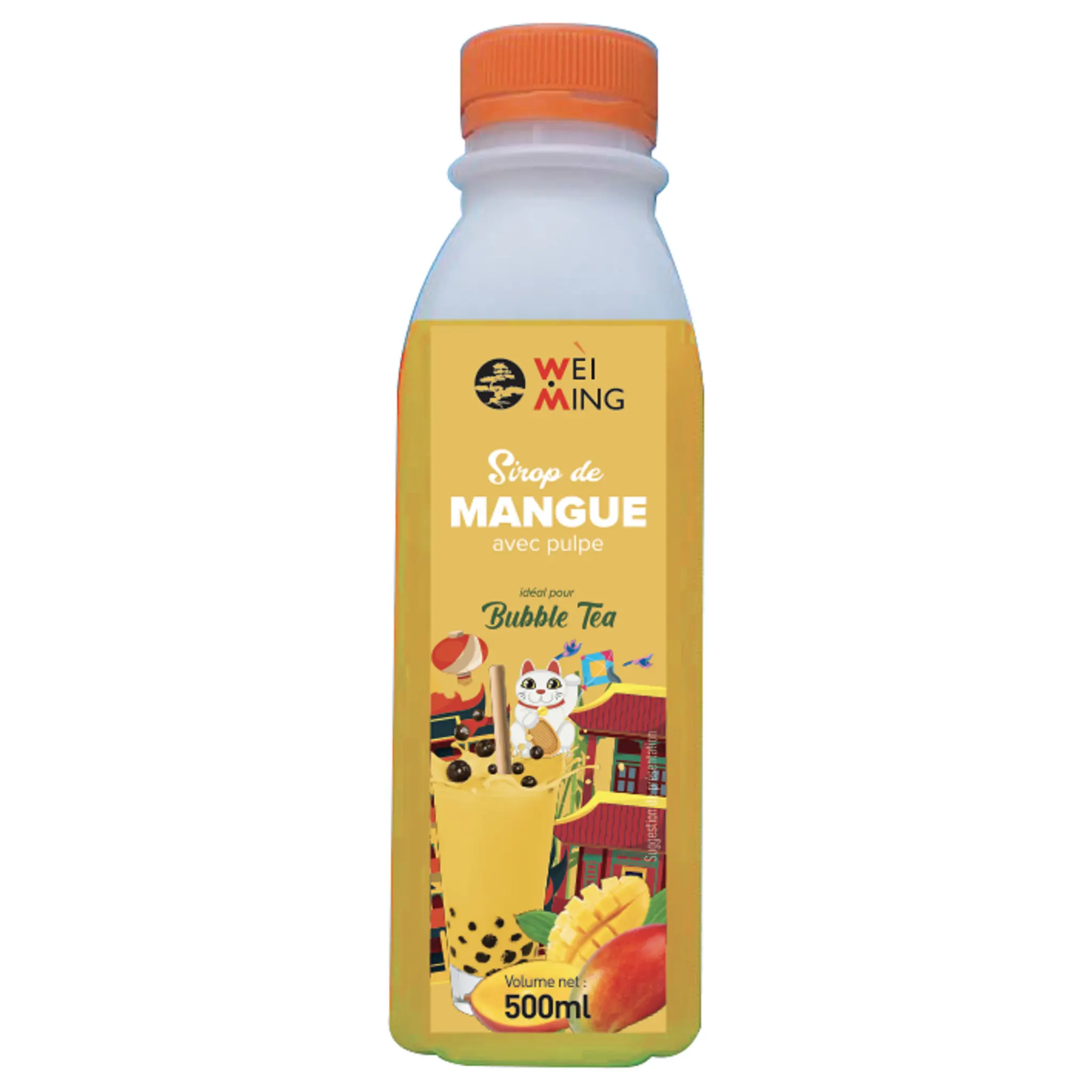 WEI MING Sirop de mangue avec pulpe idéal pour Bubble Tea