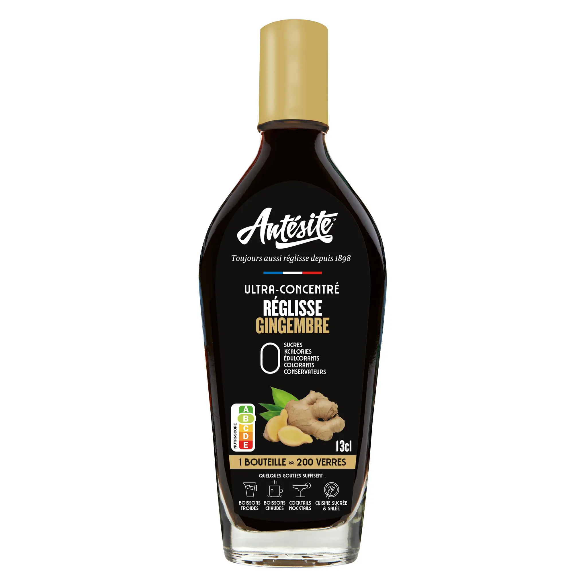 ANTESITE Sirop ultra concentré au réglisse et gingembre sans sucres