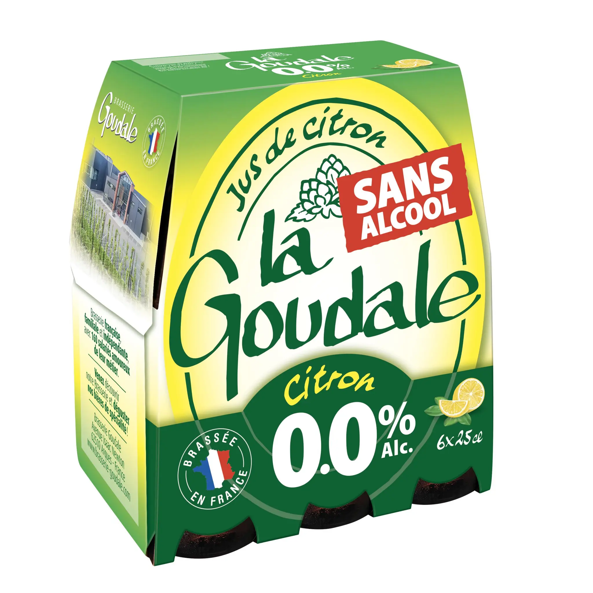 LA GOUDALE Bière sans alcool au jus de citron 0.0% bouteilles
