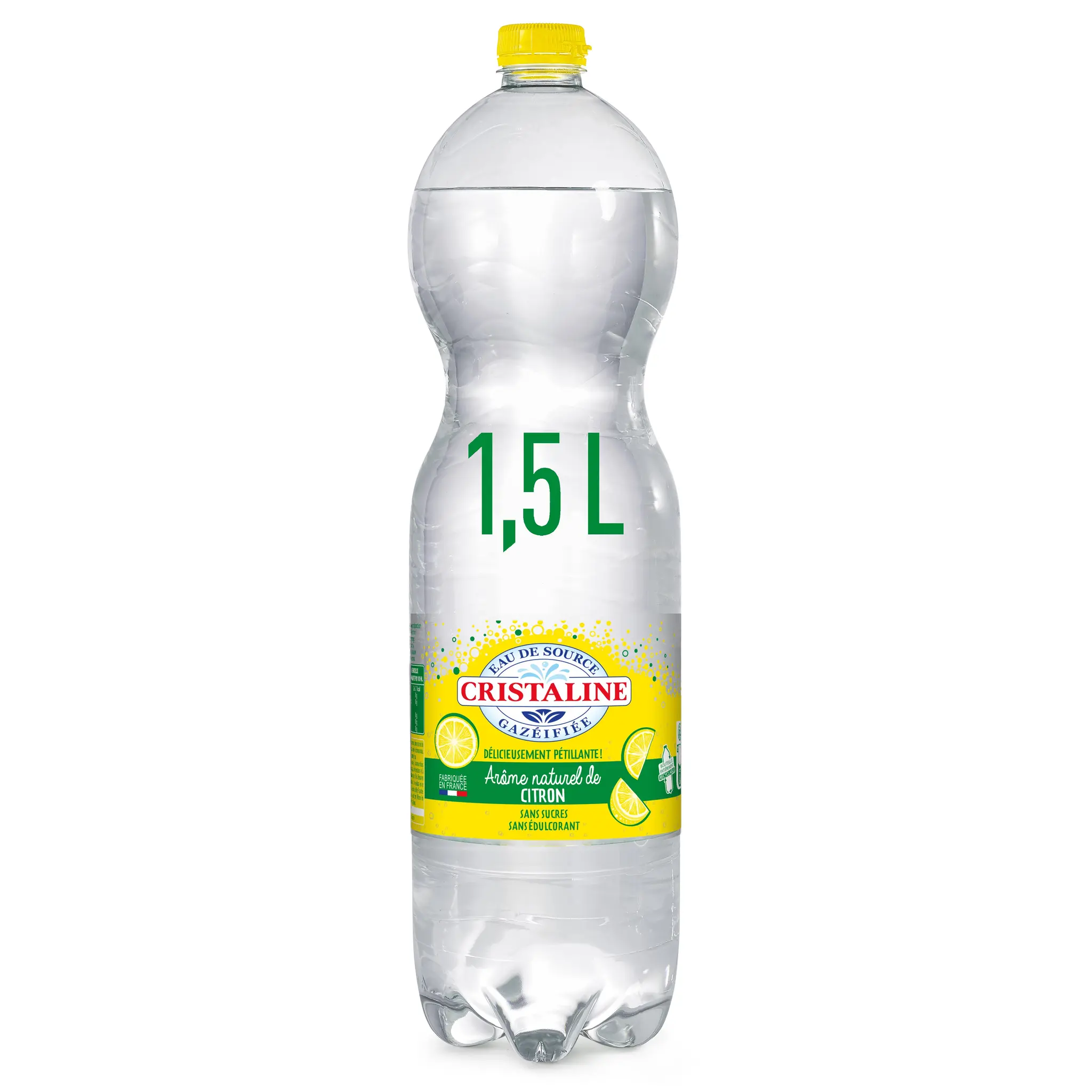 CRISTALINE Eau de source gazeuse arome naturel de citron