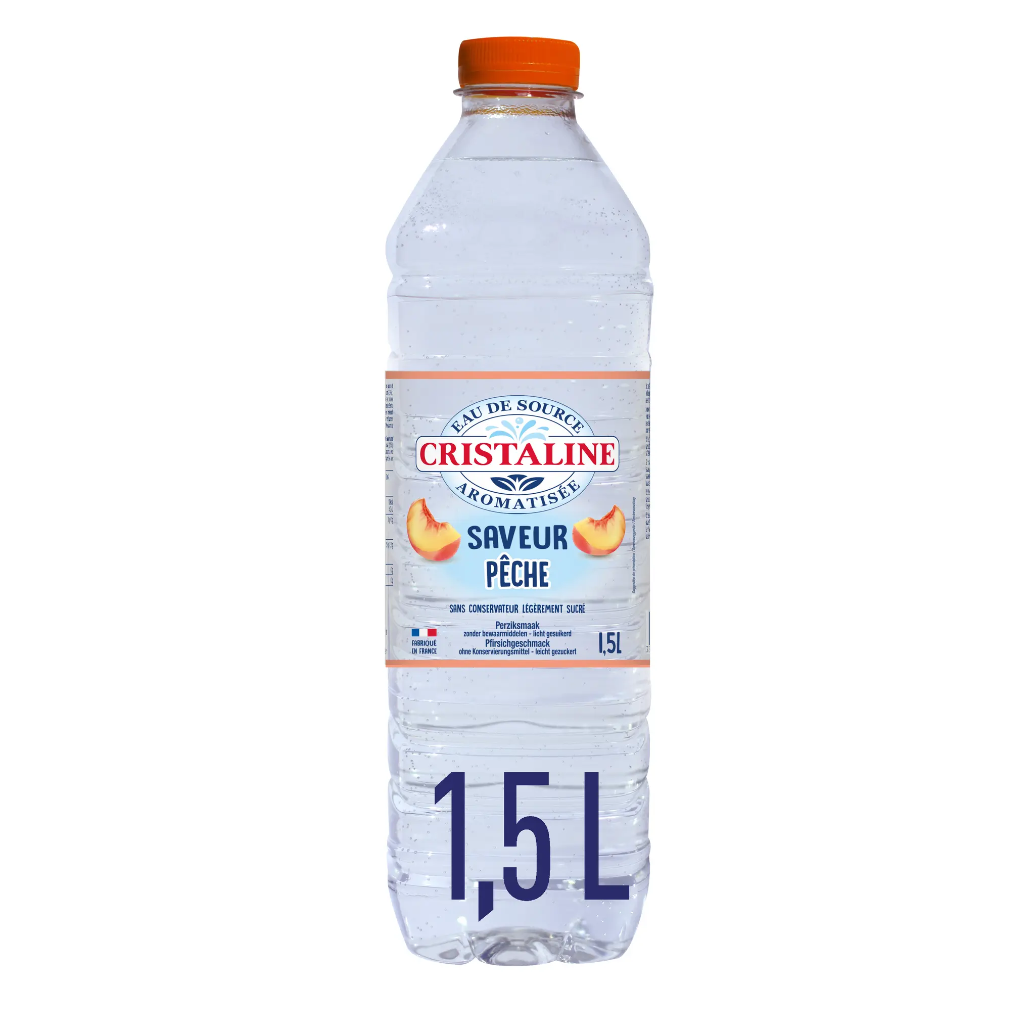 CRISTALINE Eau de source aromatisée à la pêche