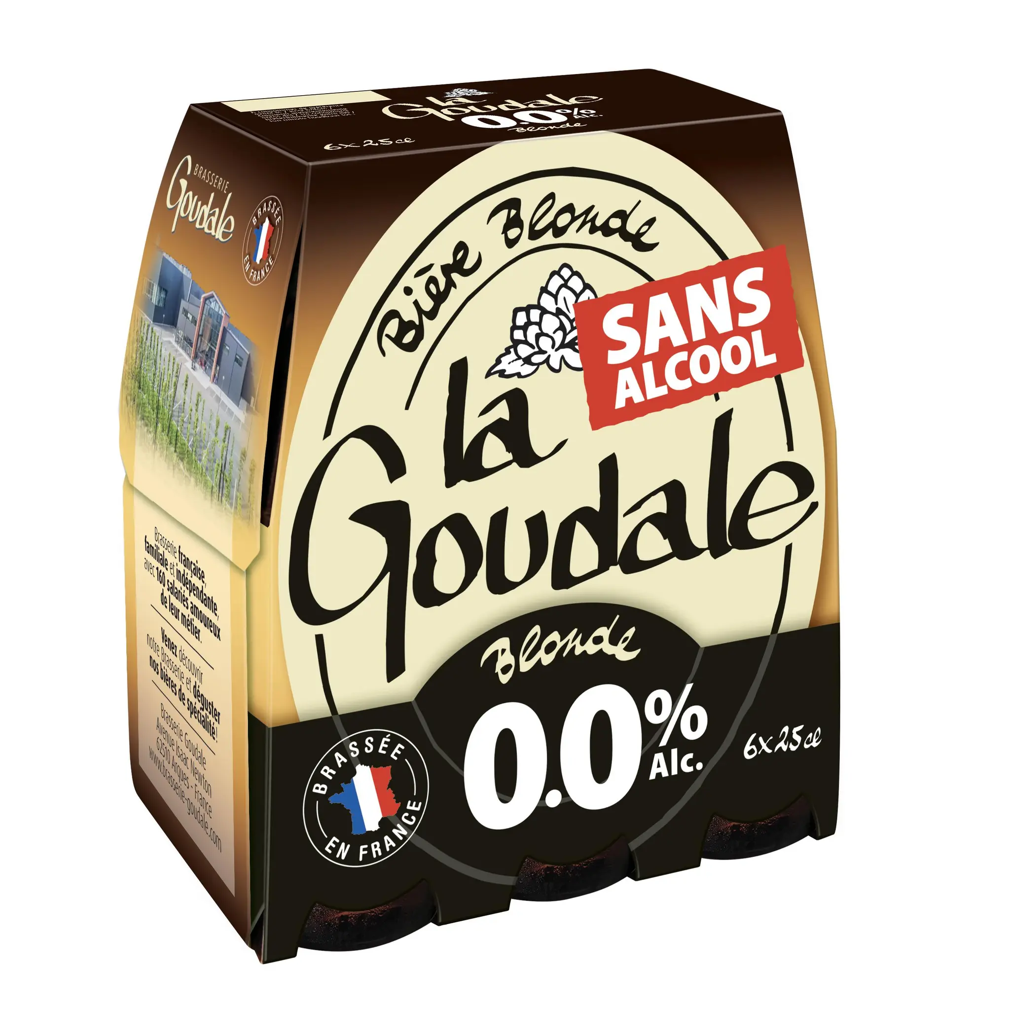 LA GOUDALE Bière blonde sans alcool 0.0% bouteilles