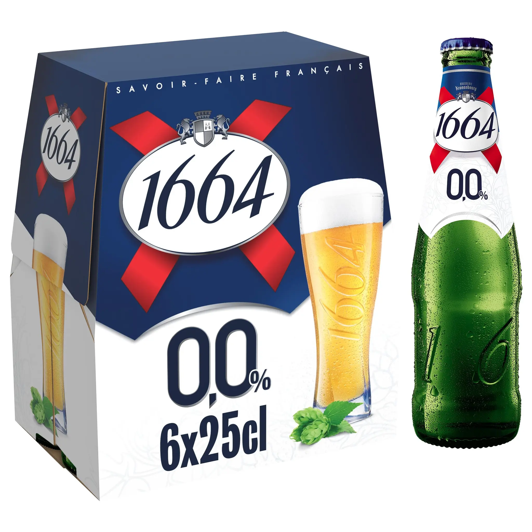 1664 Bière blonde sans alcool 0,0% bouteilles